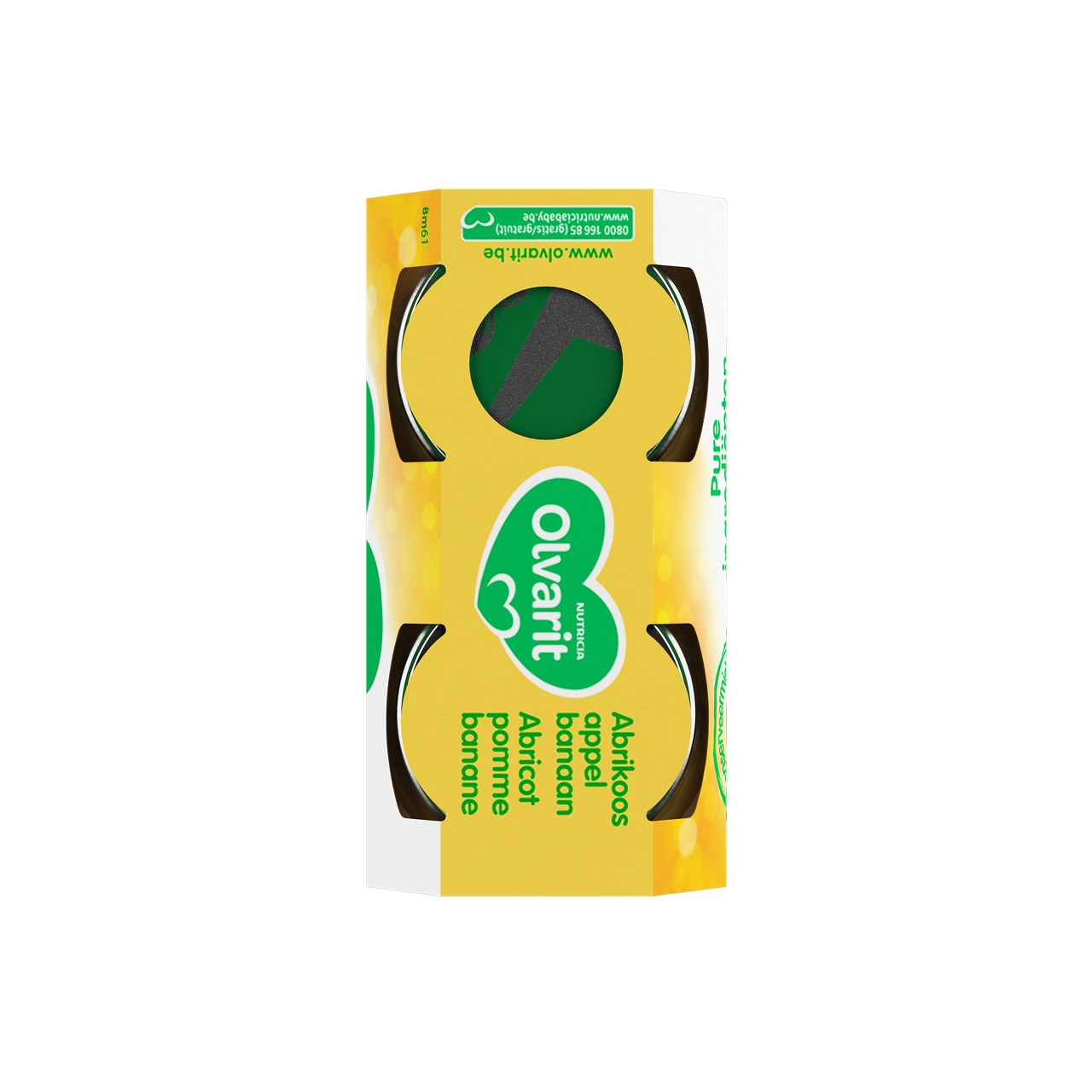 Olvarit Abricot Pomme Banane (200 g). Consultez notre site web Olvarit.be pour plus d'info sur alimentation pour bébé et les produits Olvarit.