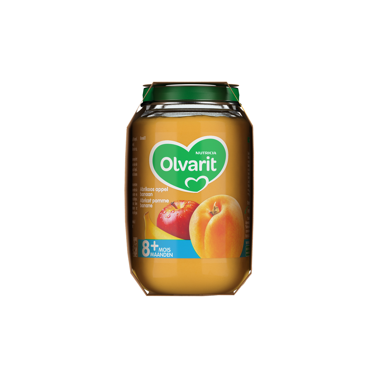 Olvarit Abricot Pomme Banane (200 g). Consultez notre site web Olvarit.be pour plus d'info sur alimentation pour bébé et les produits Olvarit.