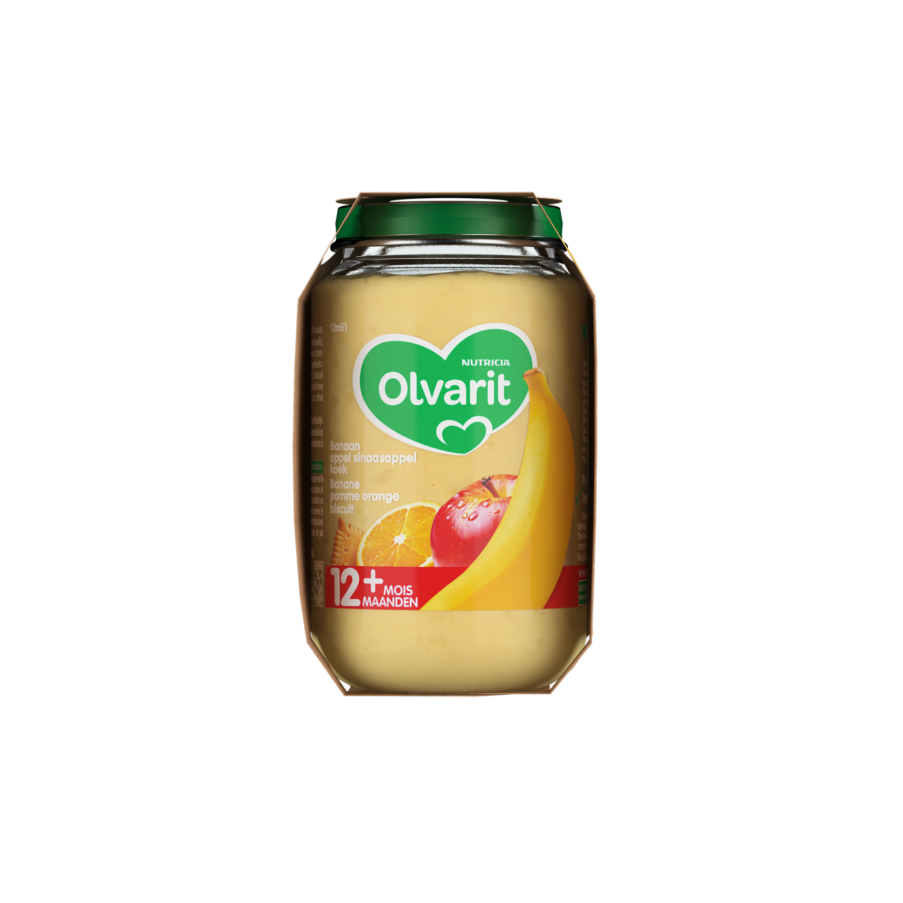 Olvarit Banane Pomme Orange Biscuit. Consultez notre site web Olvarit.be pour plus d'info sur alimentation pour bébé et les produits Olvarit.