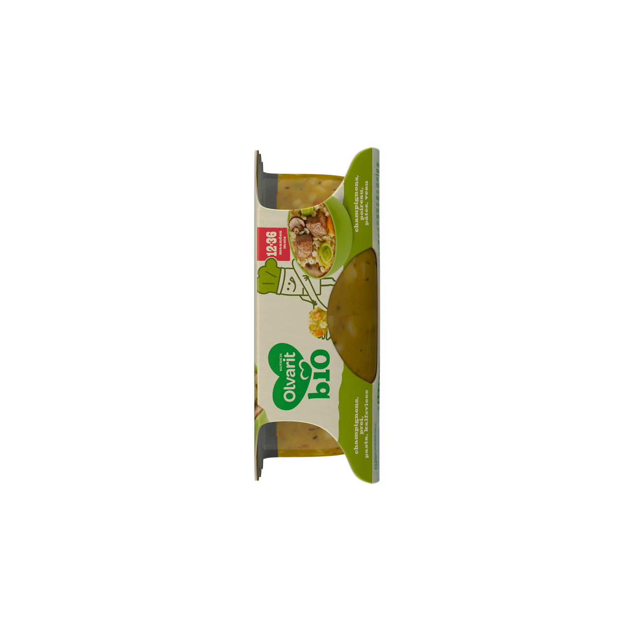 Une assiette BIO pour les petits avec des pâtes étoiles, du poireau et du veau de qualité.