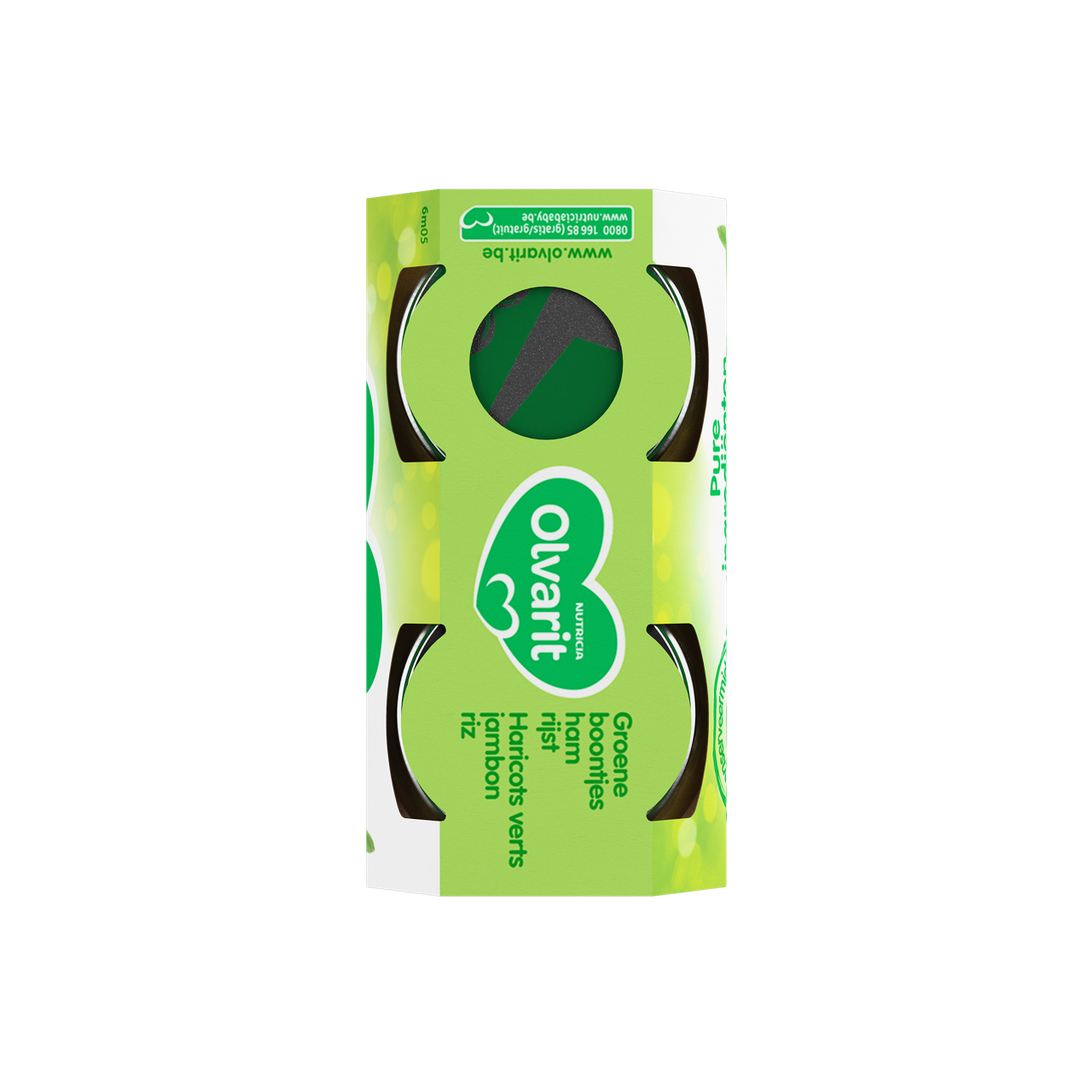 Olvarit Haricots verts Jambon Riz (200 g) Consultez notre site web Olvarit.be pour plus d'info sur alimentation pour bébé et les produits Olvarit.