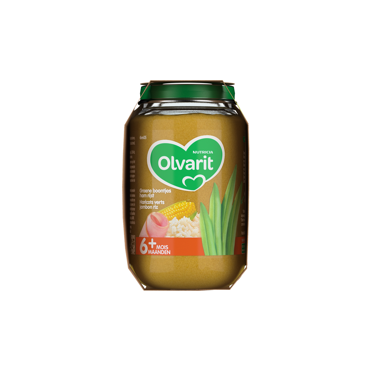 Olvarit Haricots verts Jambon Riz (200 g) Consultez notre site web Olvarit.be pour plus d'info sur alimentation pour bébé et les produits Olvarit.