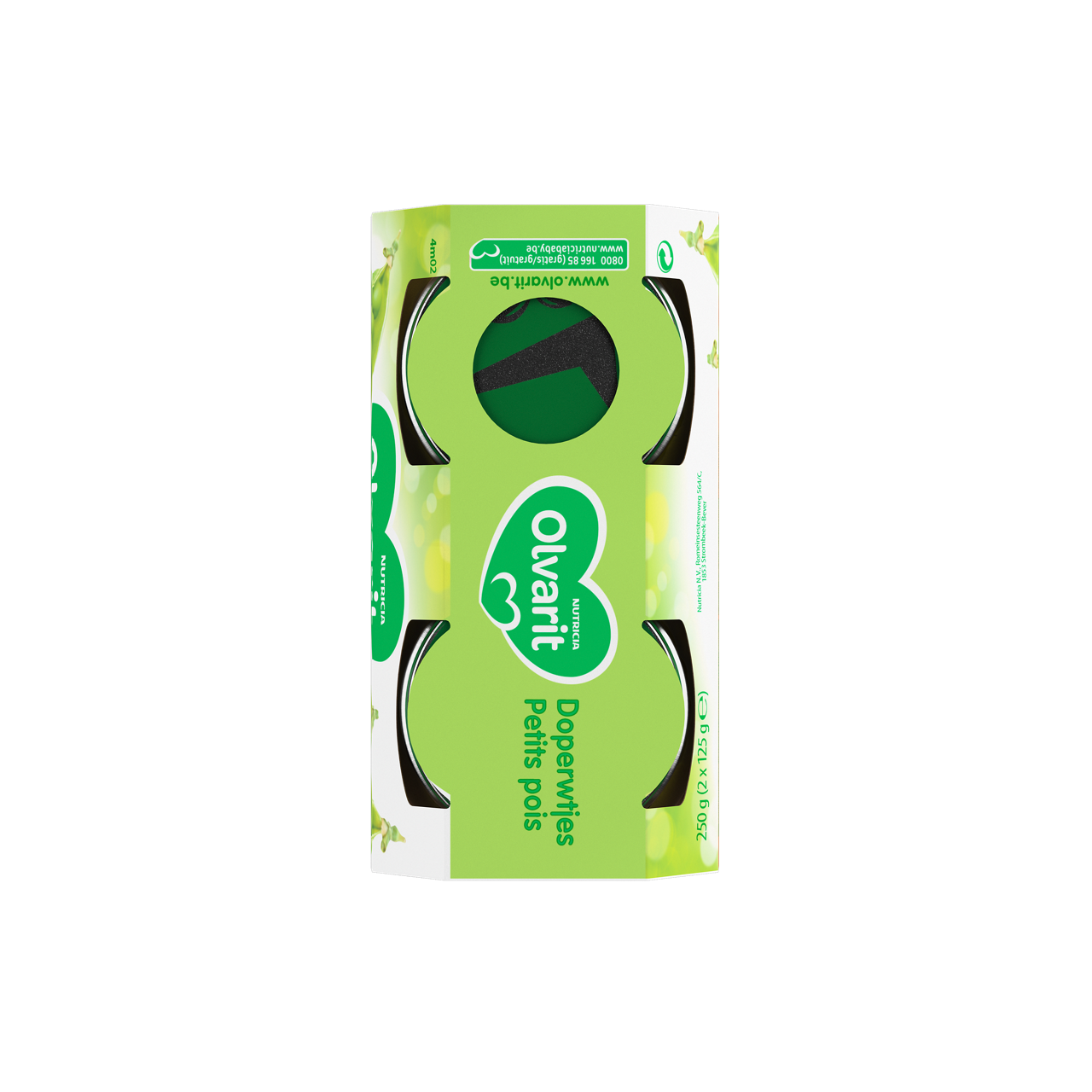 Ma Première Cuillère Petits pois (125 g). Consultez notre site web Olvarit.be pour plus d'info sur alimentation pour bébé et les produits Olvarit.