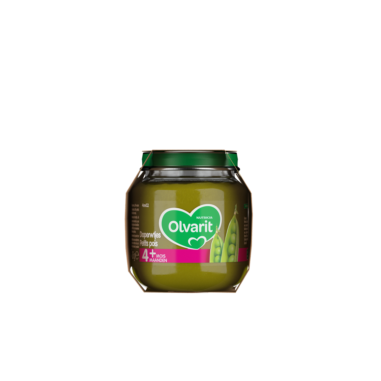 Ma Première Cuillère Petits pois (125 g). Consultez notre site web Olvarit.be pour plus d'info sur alimentation pour bébé et les produits Olvarit.
