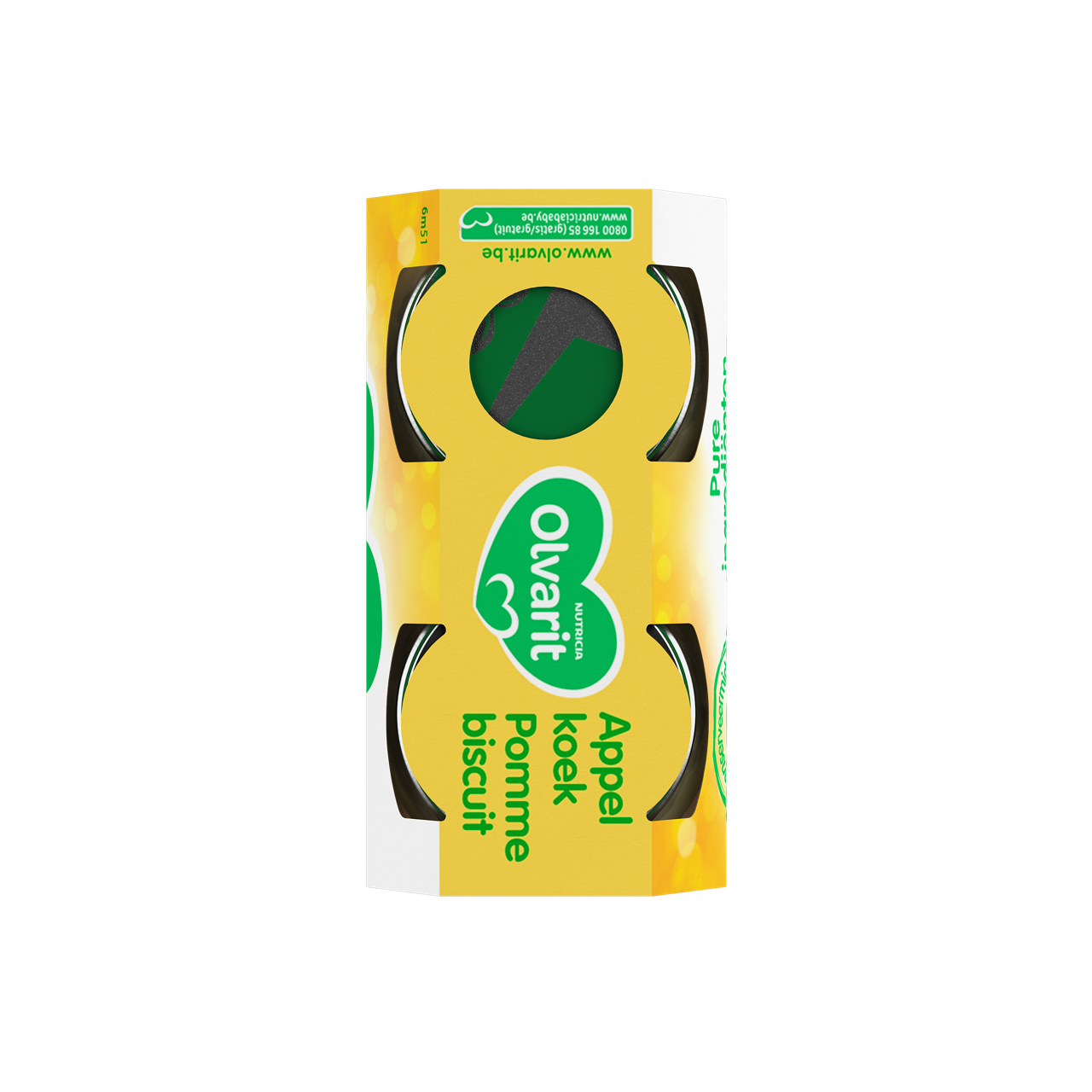 Olvarit Pomme Biscuit. Consultez notre site web Olvarit.be pour plus d'info sur alimentation pour bébé et les produits Olvarit.