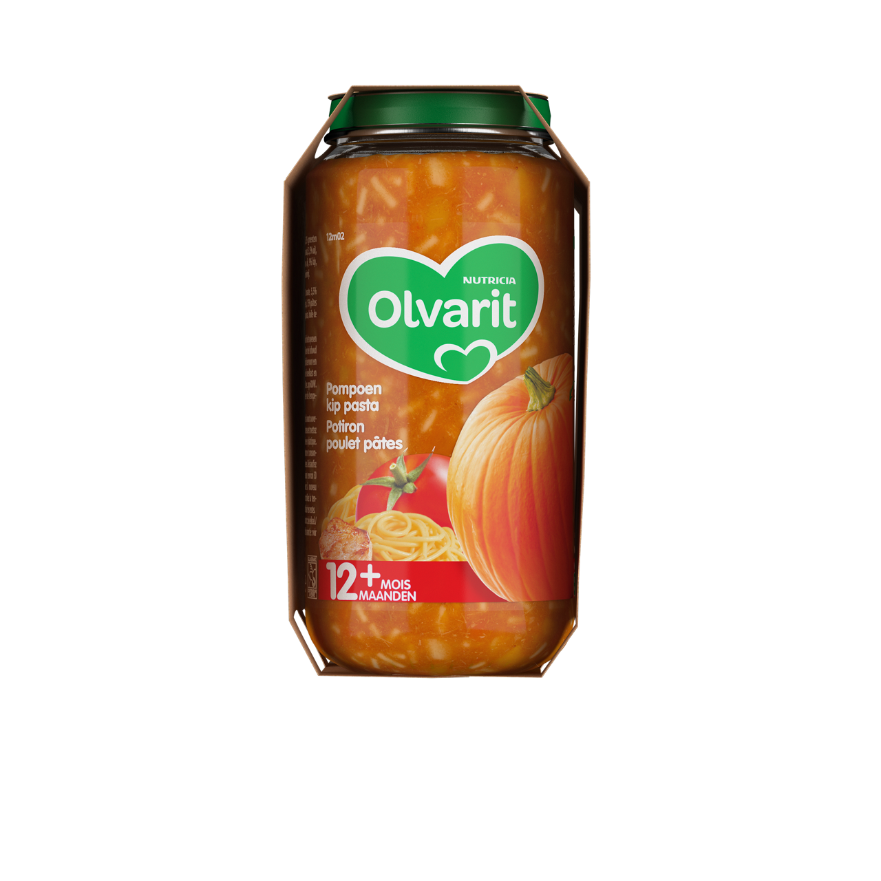 Olvarit Potiron Poulet Pâtes (250 g). Consultez notre site web Olvarit.be pour plus d'info sur alimentation pour bébé et les produits Olvarit.