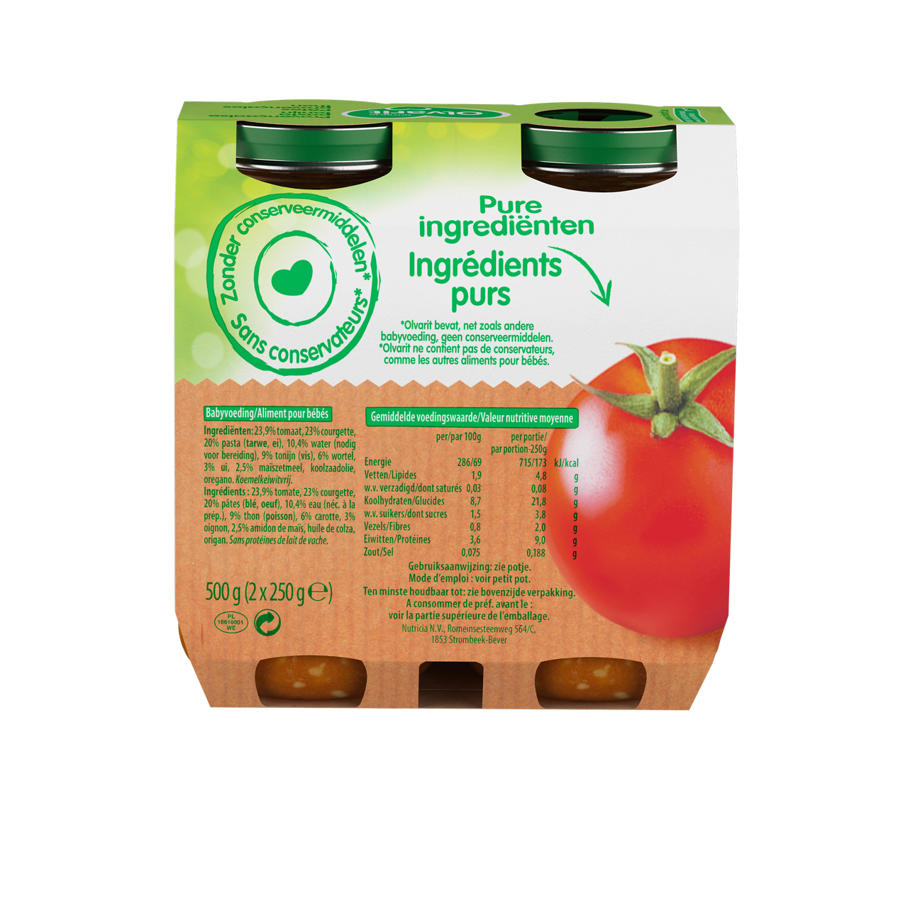 Consultez notre site web Olvarit.be pour plus d'info sur alimentation pour bébé et les produits Olvarit.