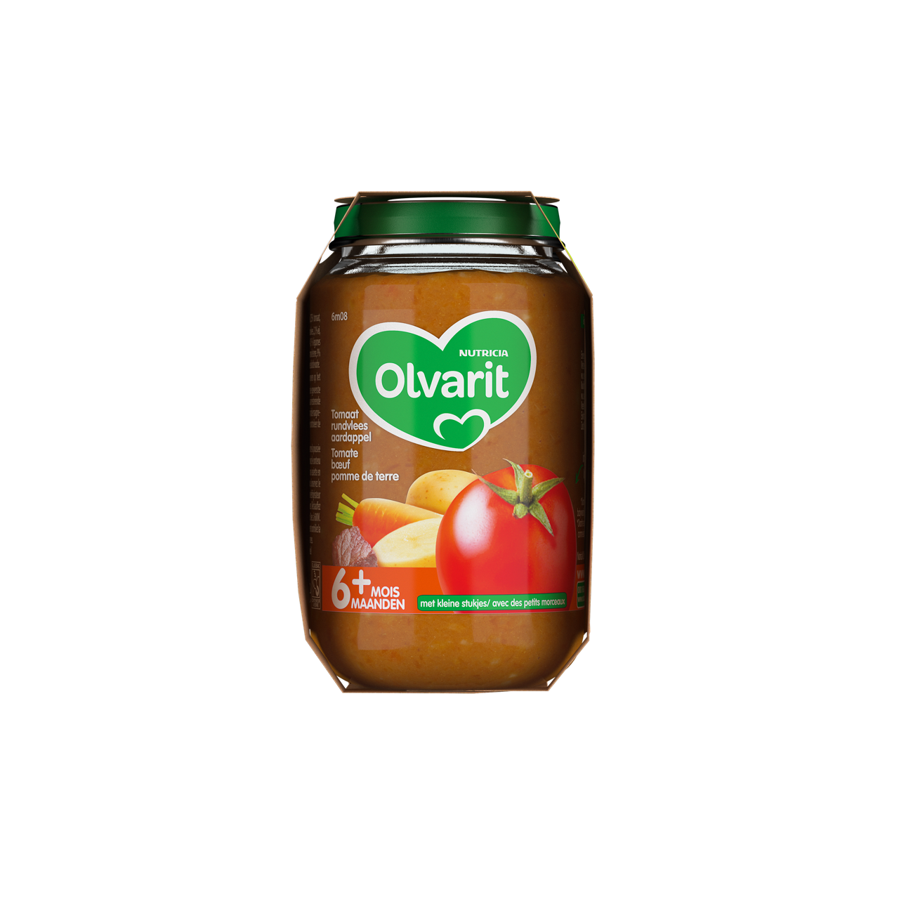 Olvarit Tomate boeuf pomme de terre. Consultez notre site web Olvarit.be pour plus d'info sur alimentation pour bébé et les produits Olvarit.