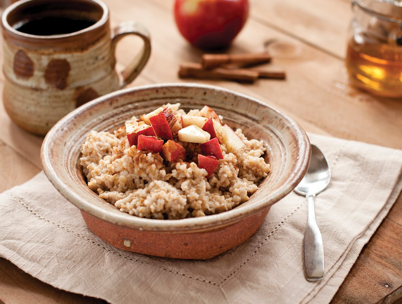 Overnight strawberry fridge oats with chopped fruit