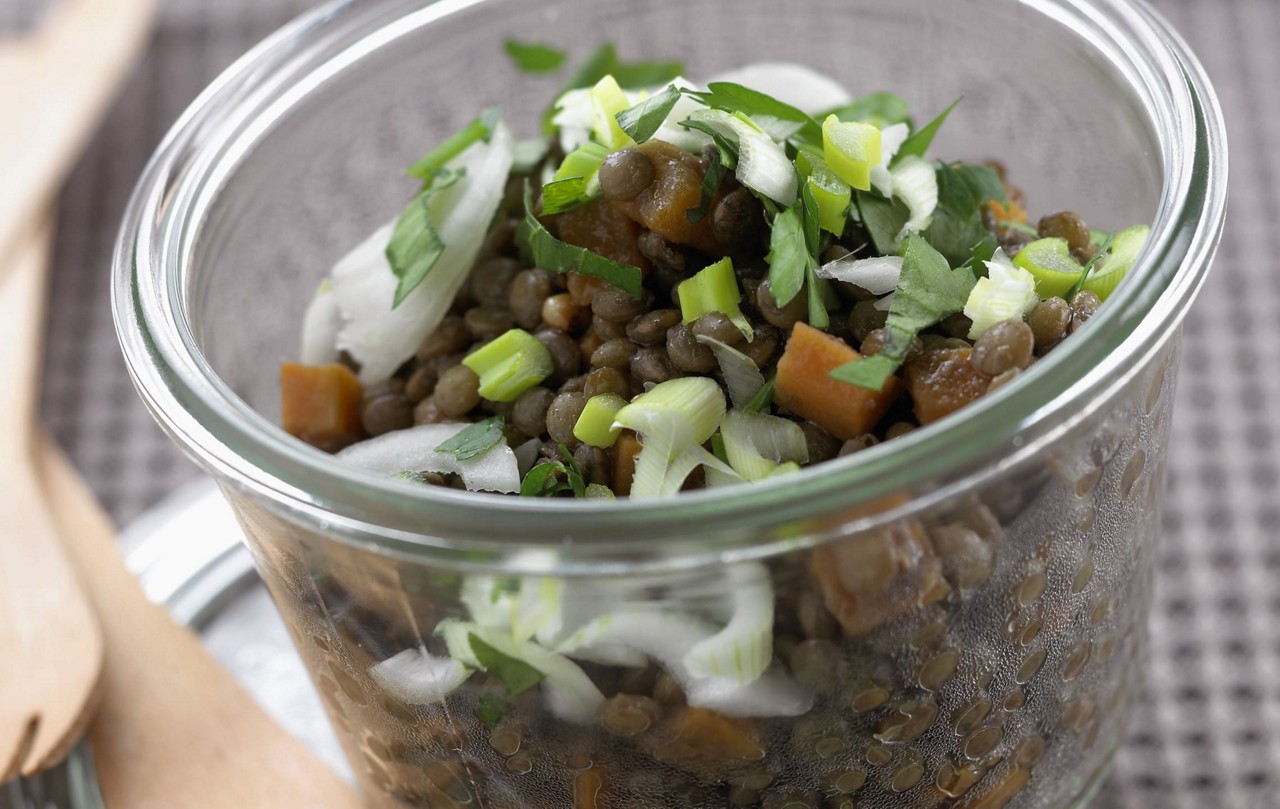 Salade de lentilles à l’échalote – femme enceinte