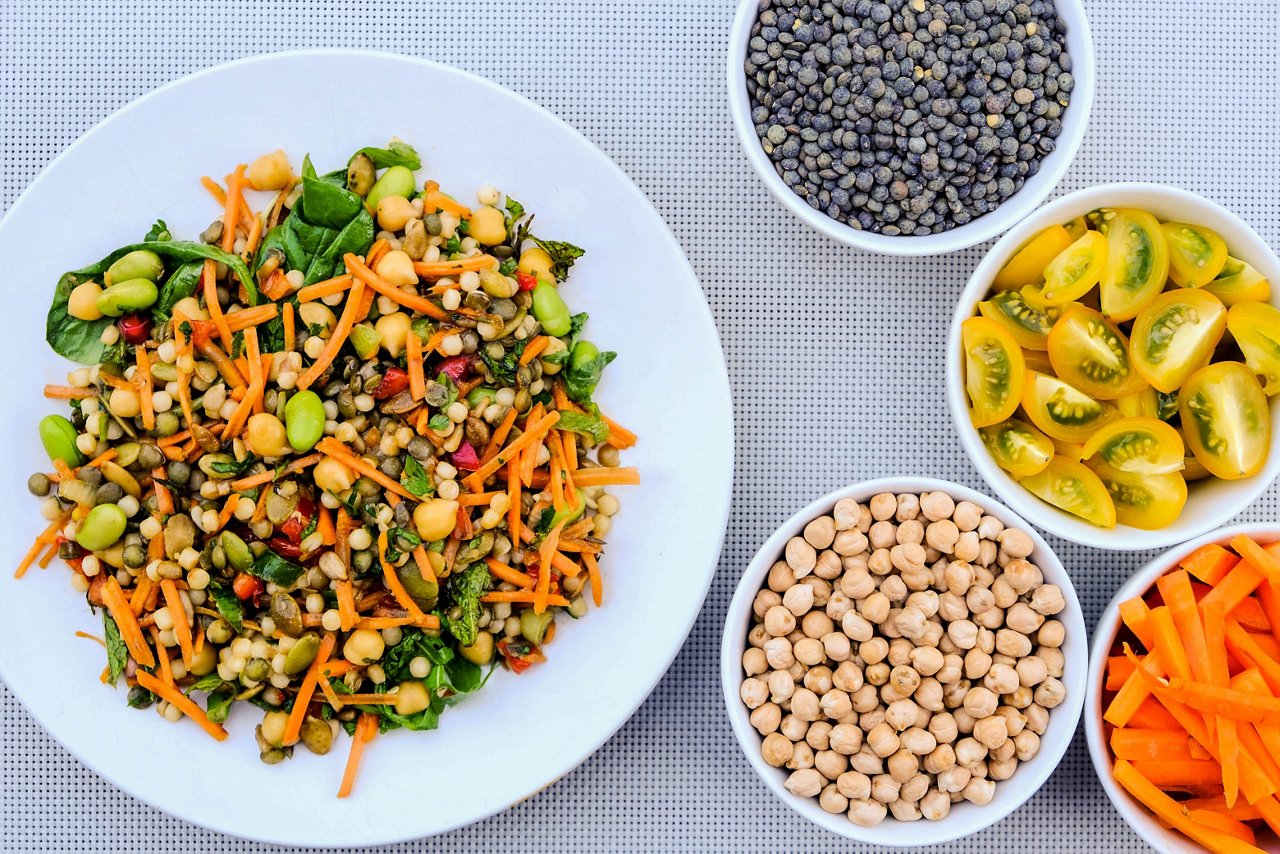 Salade de lentilles et pois chiches