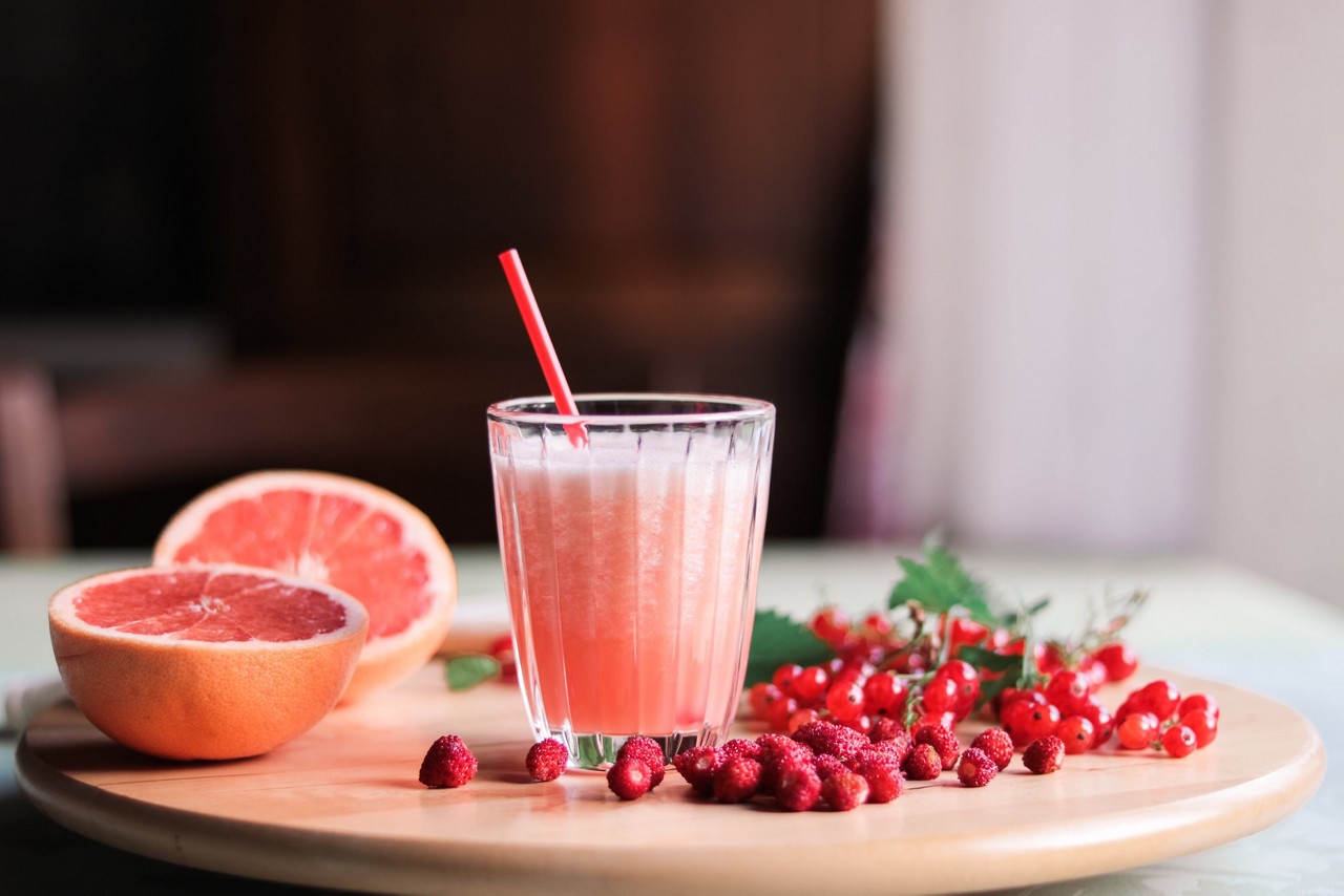 Smoothie fraise pamplemousse