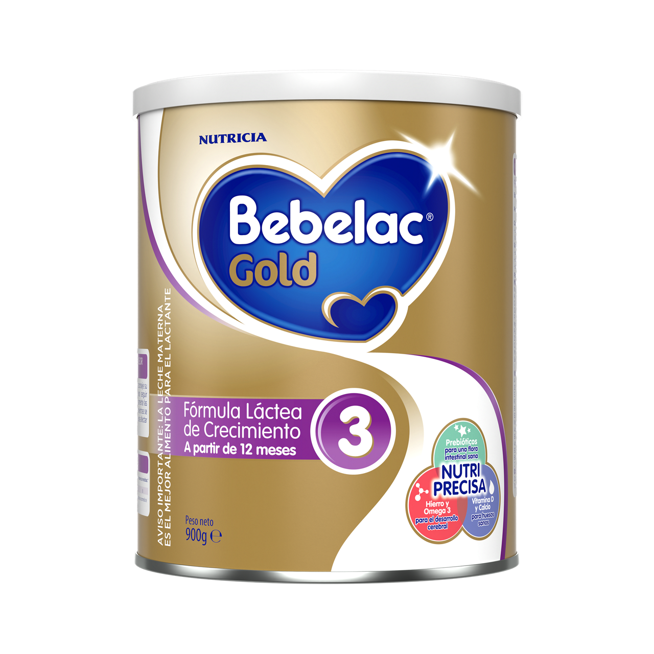 Bebelac Gold 3 Bebelac 3 fórmula láctea de crecimiento polvo para niños desde 12 meses lata 900g  - Bebeclub Ecuador