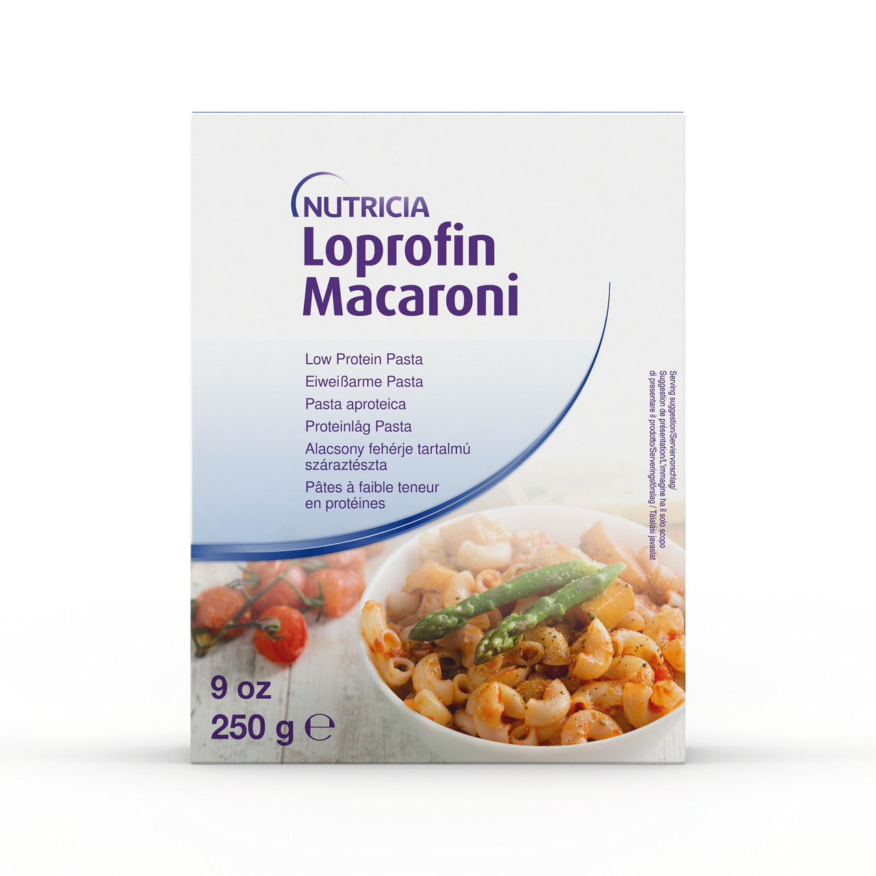 Loprofin makaroni – nizkobeljakovinske testenine v obliki komolcev, primerne za prehransko uravnavanje prirojenih motenj v presnovi aminokislin (npr. fenilketonurija), ter pri ledvičnih in jetrnih odpovedih, ki zahtevajo nizkobeljakovinsko dieto