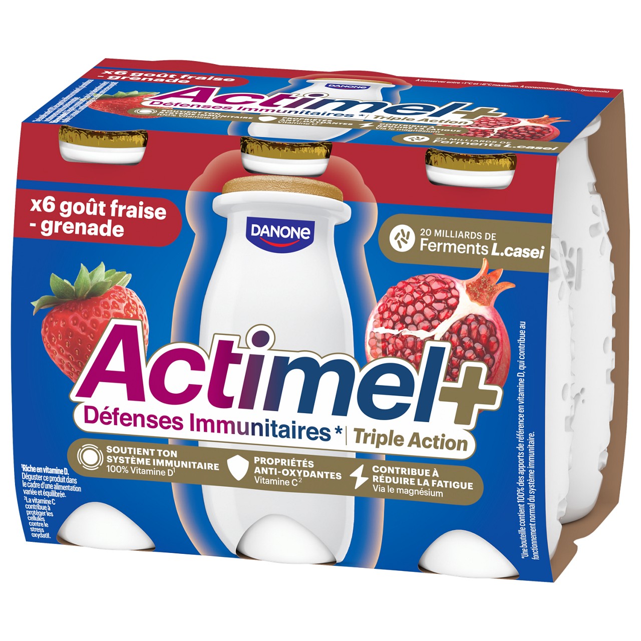 actimel triple action fraise grenade