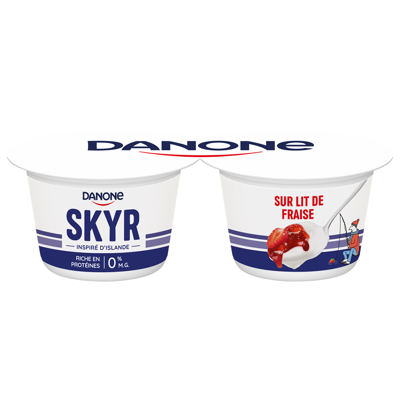 Danone Skyr sur lit Fraise - 2x145g