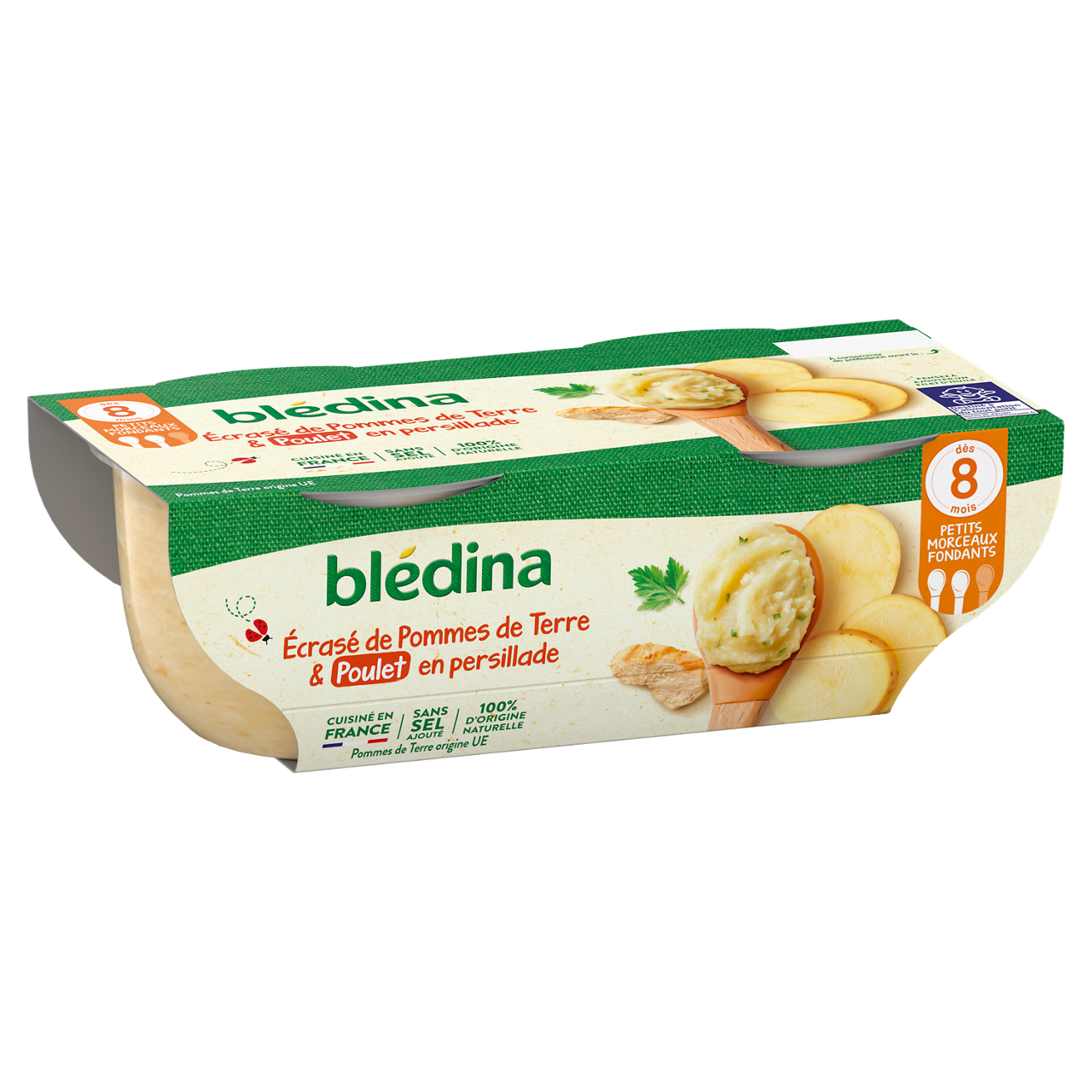 Blédina-Bledina-Mashed Potatoes Chicken-8m+-400 g
