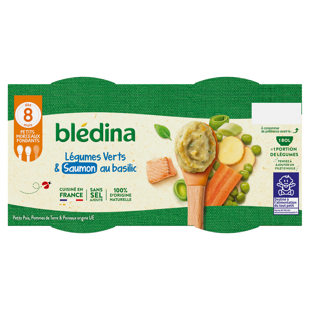 Blédina-Bledina-Végétables Salmon-8m+-400 g