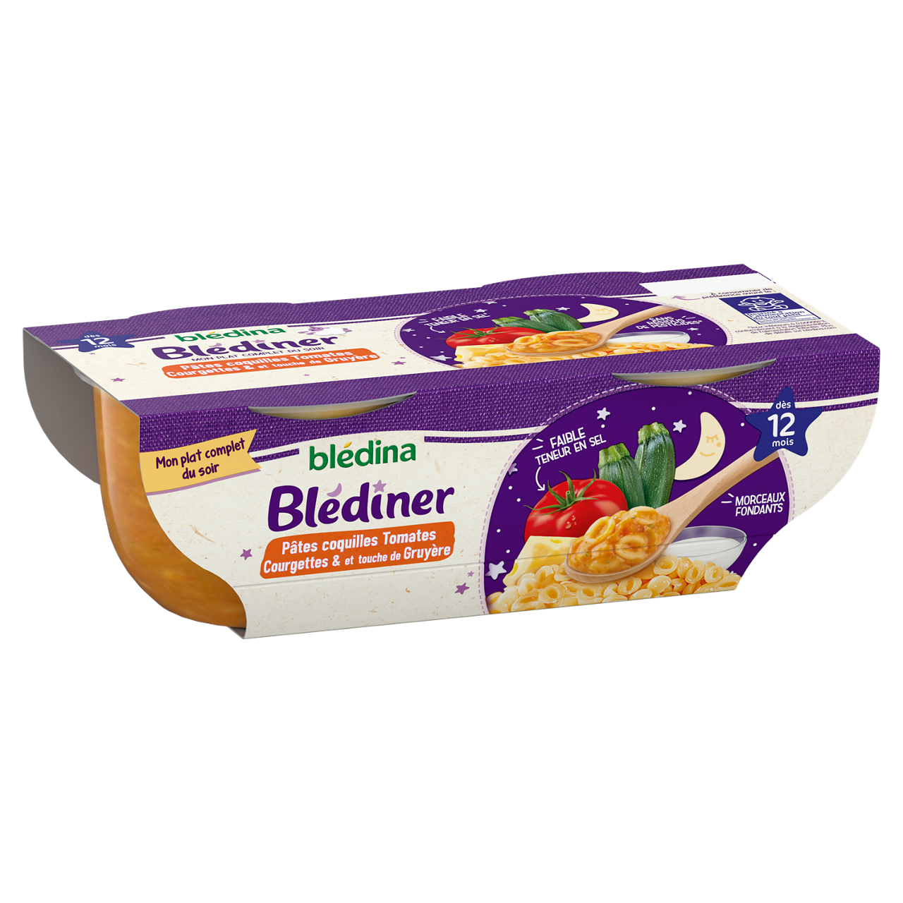 Blédina-Blediner-Pasta Tomato Zucchini Cheese-12m+-400 g