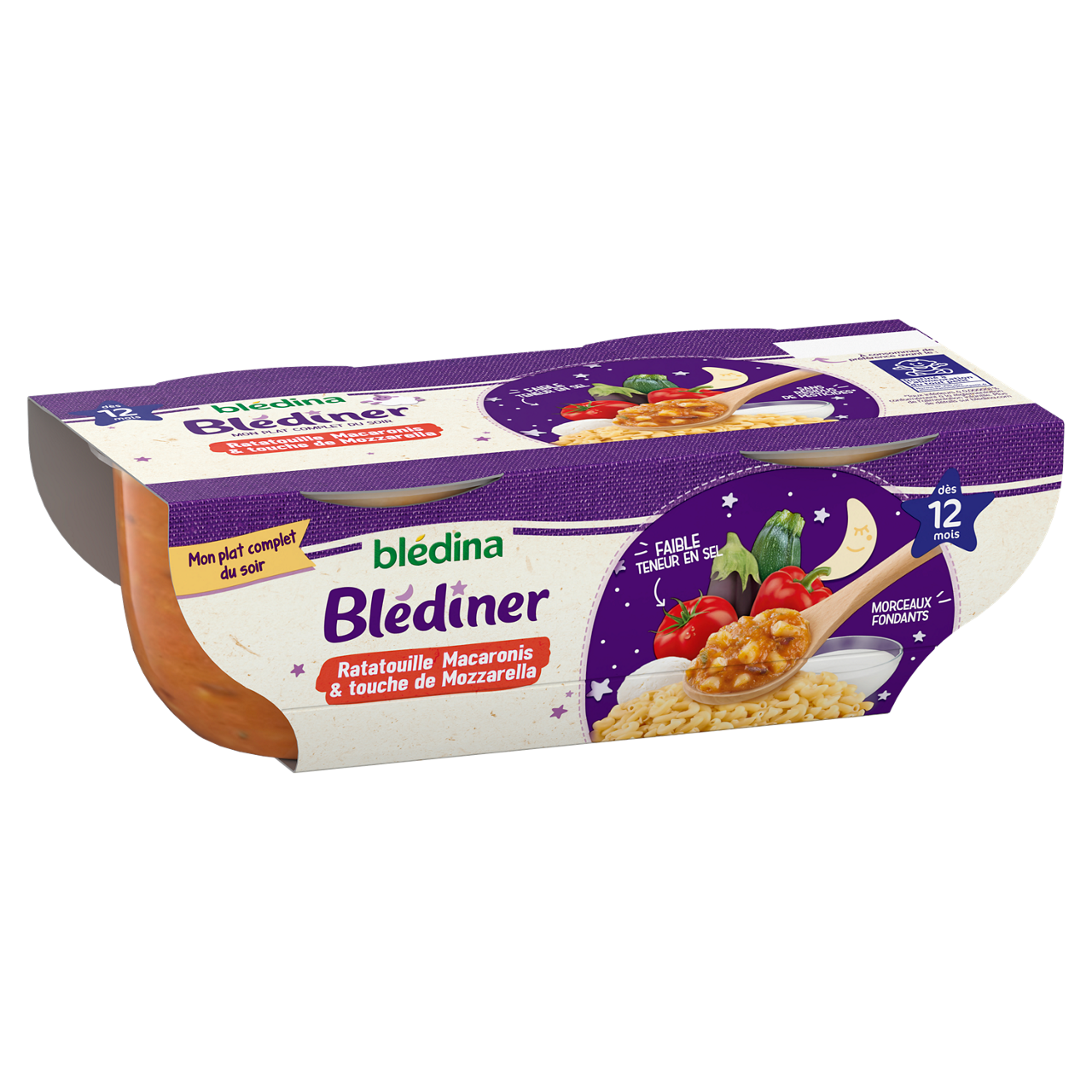 Blédina-Blediner-Ratatouille Macaronni Mozzarella-12m+-400 g