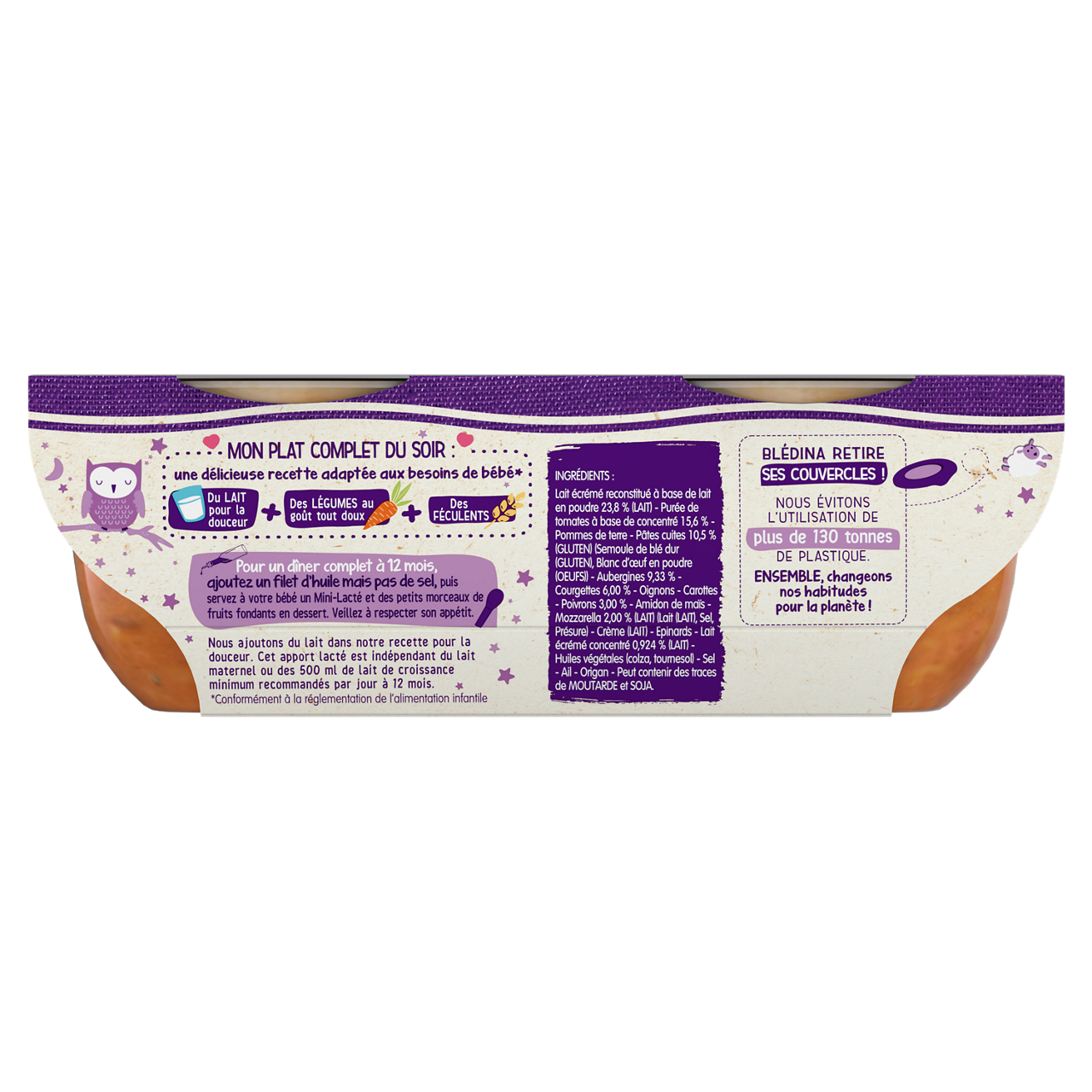 Blédina-Blediner-Ratatouille Macaronni Mozzarella-12m+-400 g