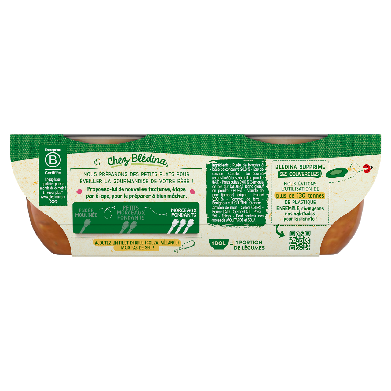 Blédina-Bledina-Tomato Pasta Ham-12m+-400 g