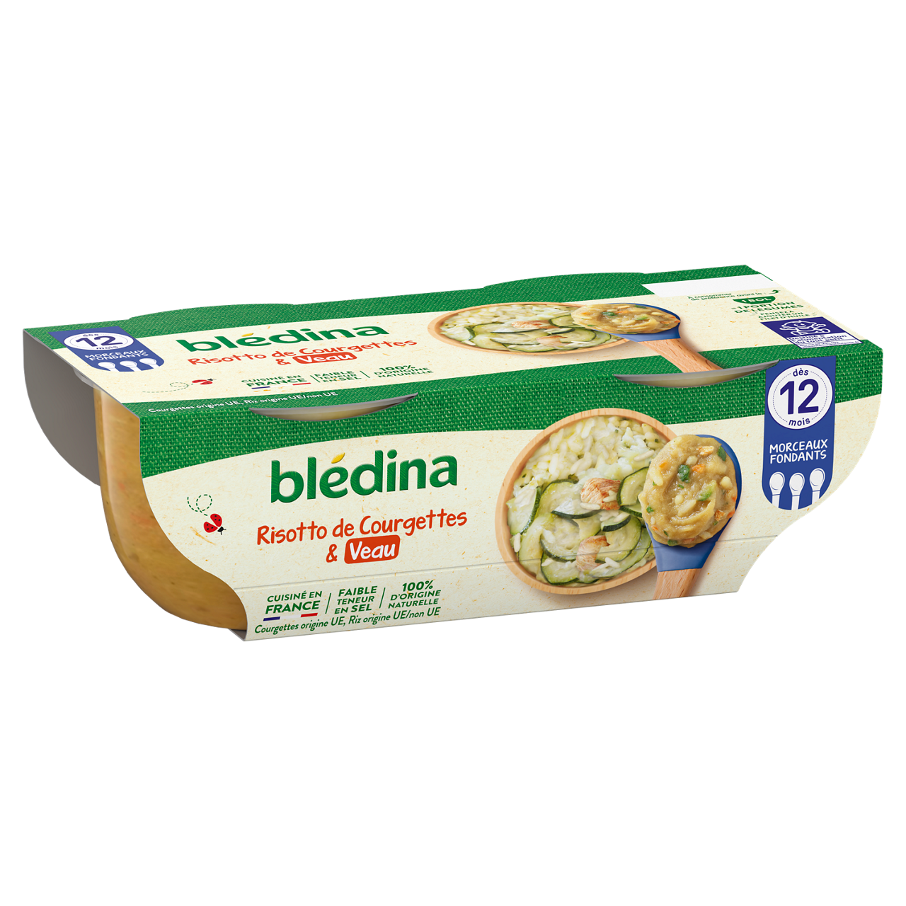 Blédina-Bledina-Zucchini Rice Veal-12m+-400 g