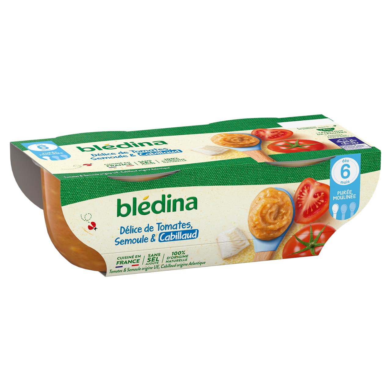 Blédina-Bledina-Tomato Semolina Fish-6m+-400 g