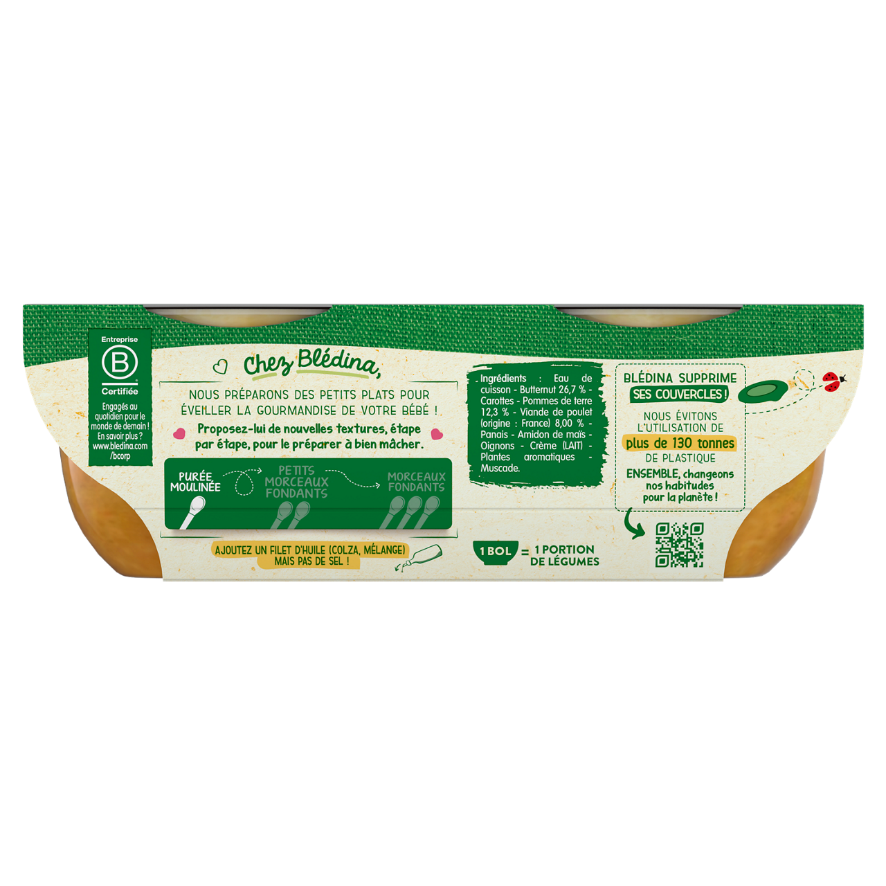 Blédina-Bledina-Butternut Chicken-6m+-400 g