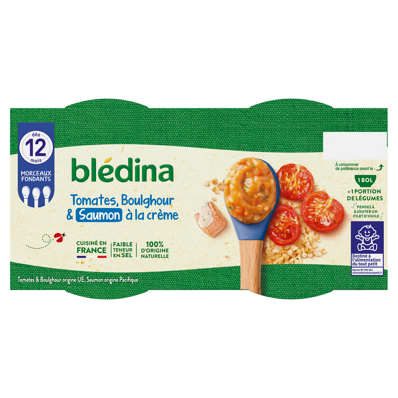 Blédina-Les Idées de Maman-Tomato Bulgur Salmon-12m+-400 g