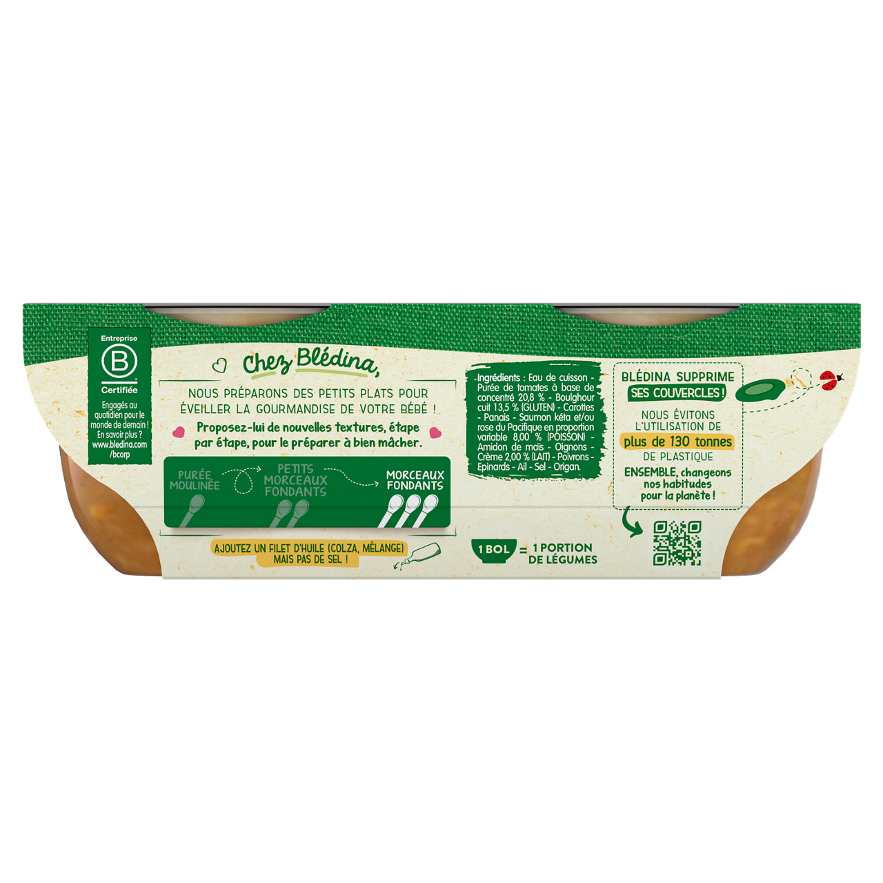 Blédina-Les Idées de Maman-Tomato Bulgur Salmon-12m+-400 g