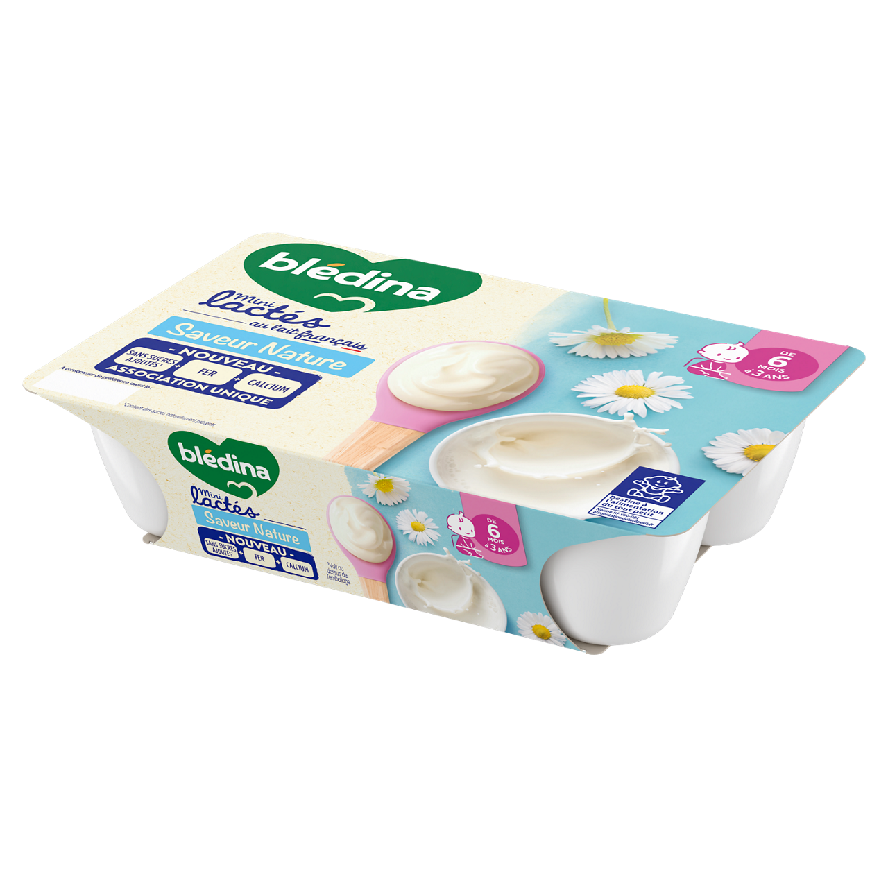 Blédina-Les Mini lactés-Natural-6m+-6 x 55 g