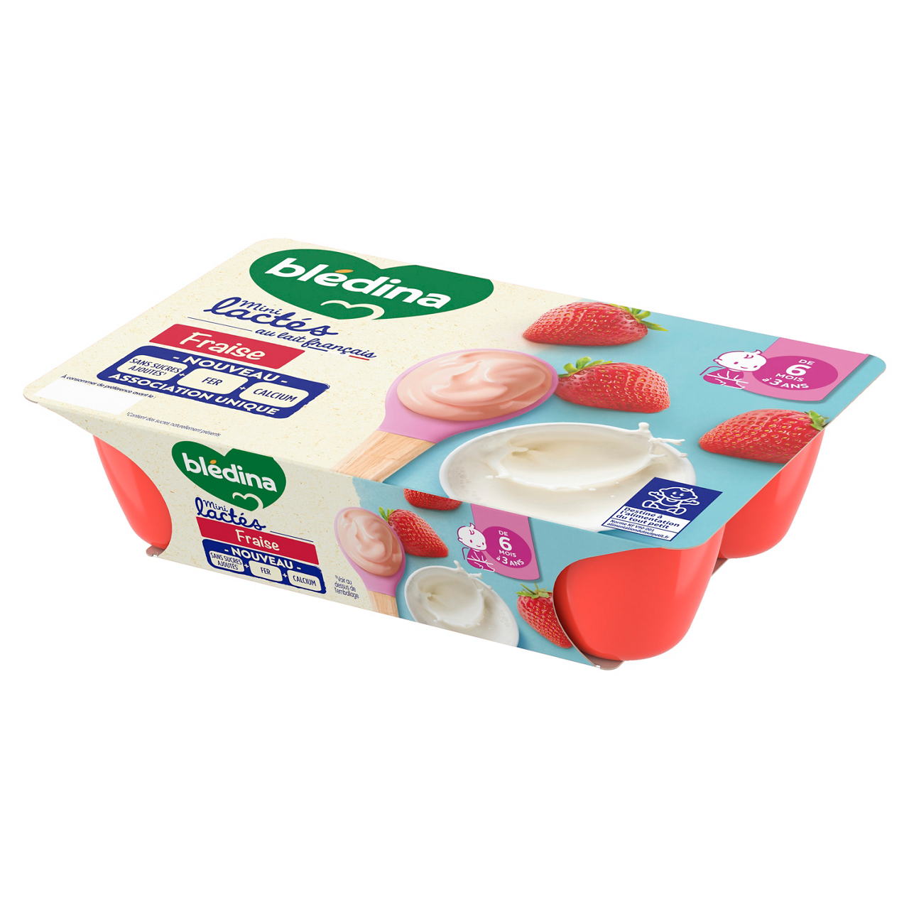 Blédina-Les Mini lactés-Strawberry and Yoghurt-6m+-6 x 55 g