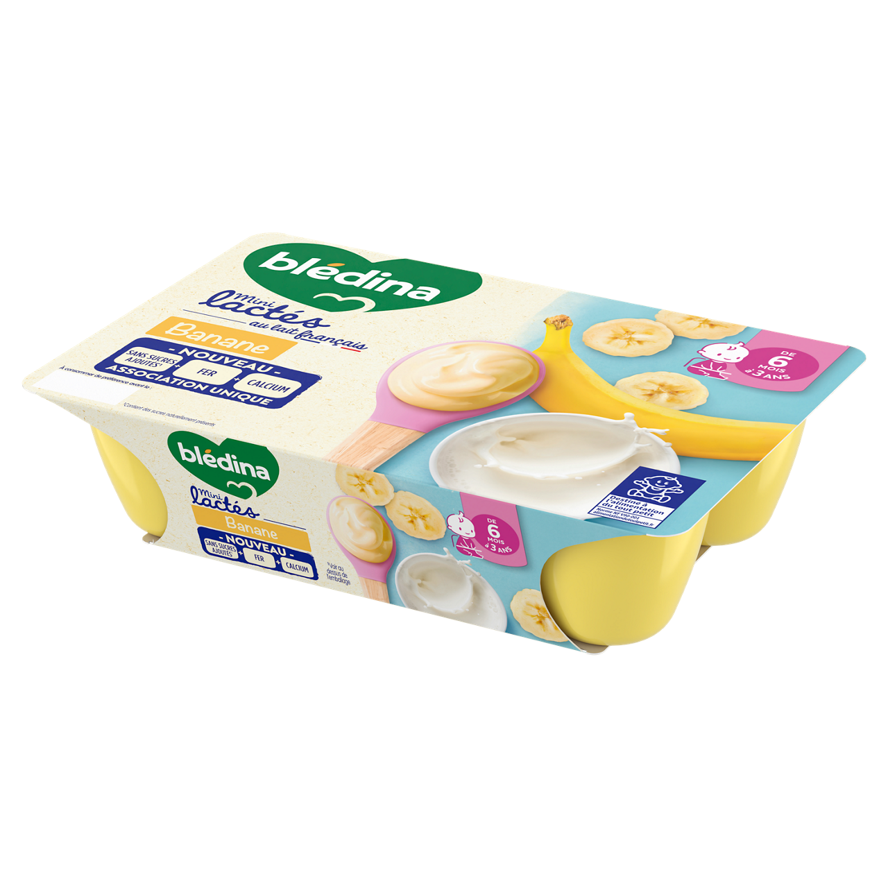 Blédina-Les Mini lactés-Banana and Yoghurt-6m+-6 x 55 g