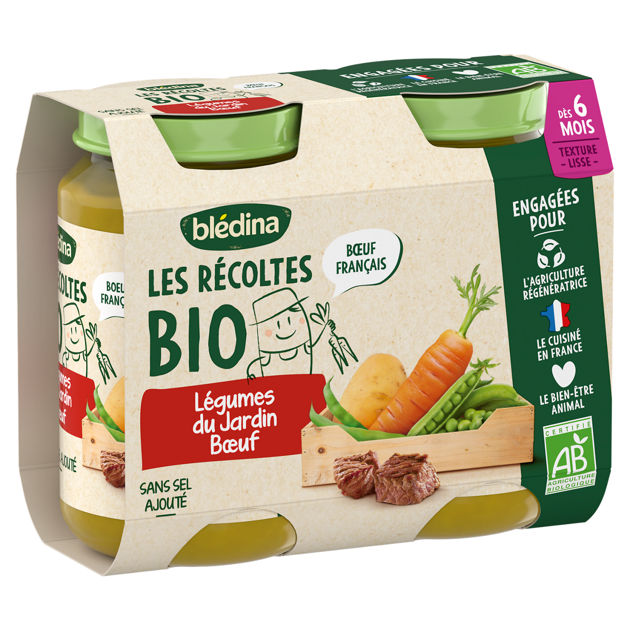 Blédina-Les récoltes bio-Butternut Carrot Bulgur-6m+-400 g