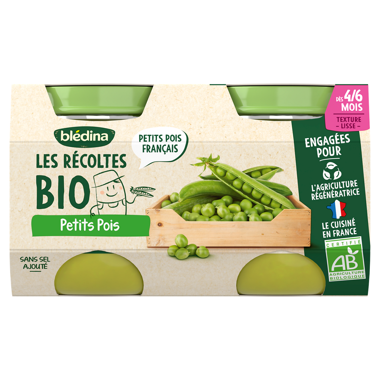 Blédina-Les récoltes bio-Green Bean-4m+-2 x 130 g