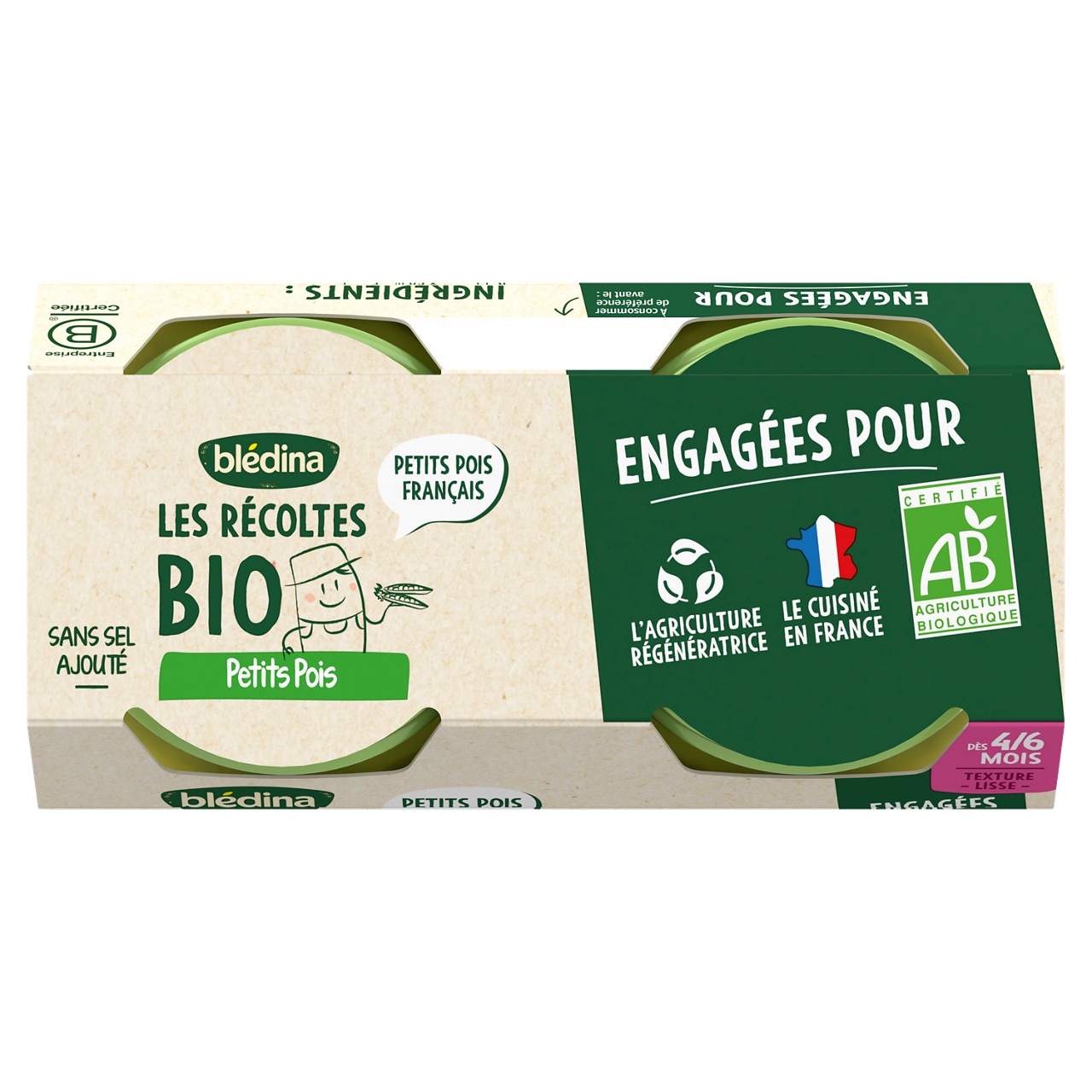 Blédina-Les récoltes bio-Green Bean-4m+-2 x 130 g