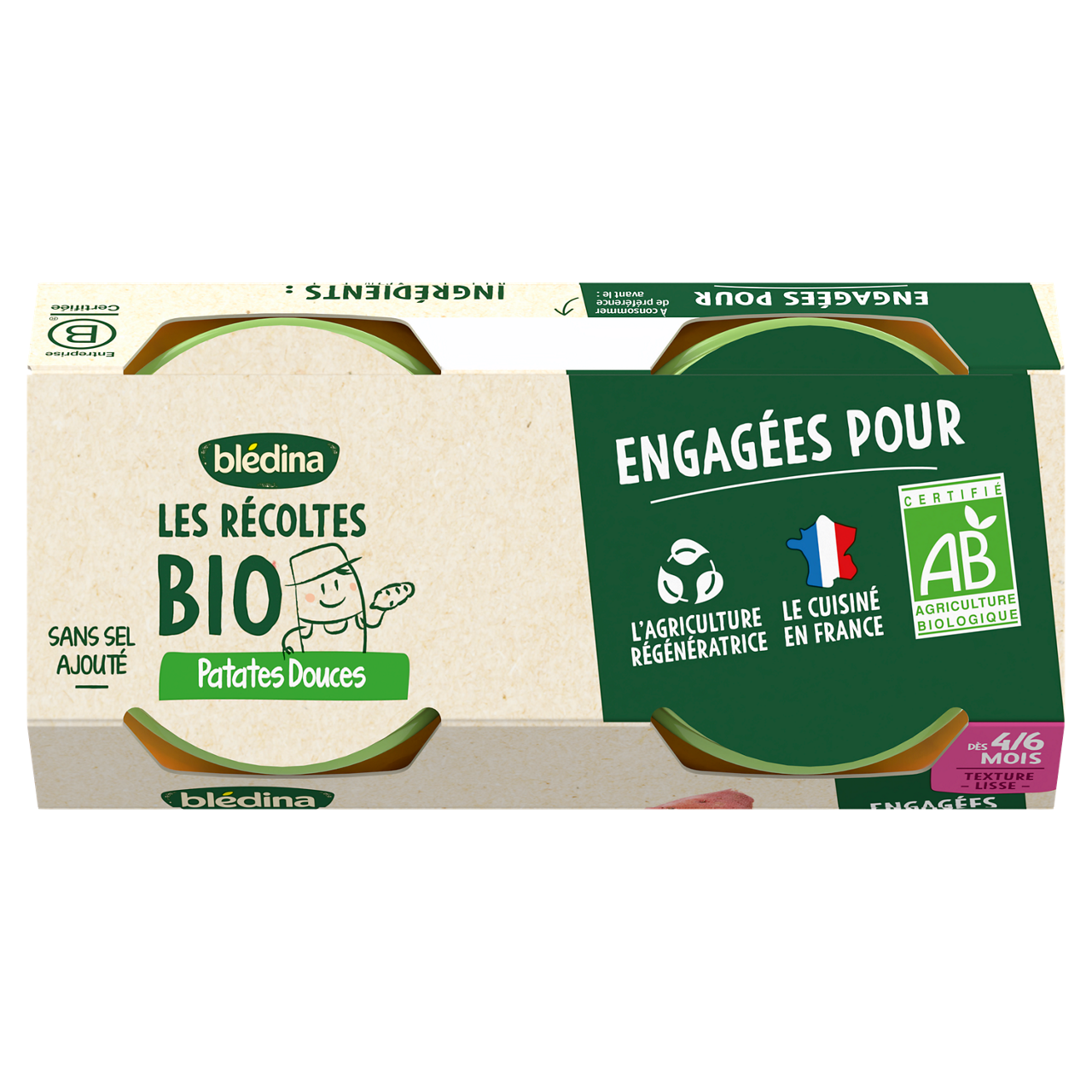 Blédina-Les récoltes bio-Sweet Potato-4m+-2 x 130 g