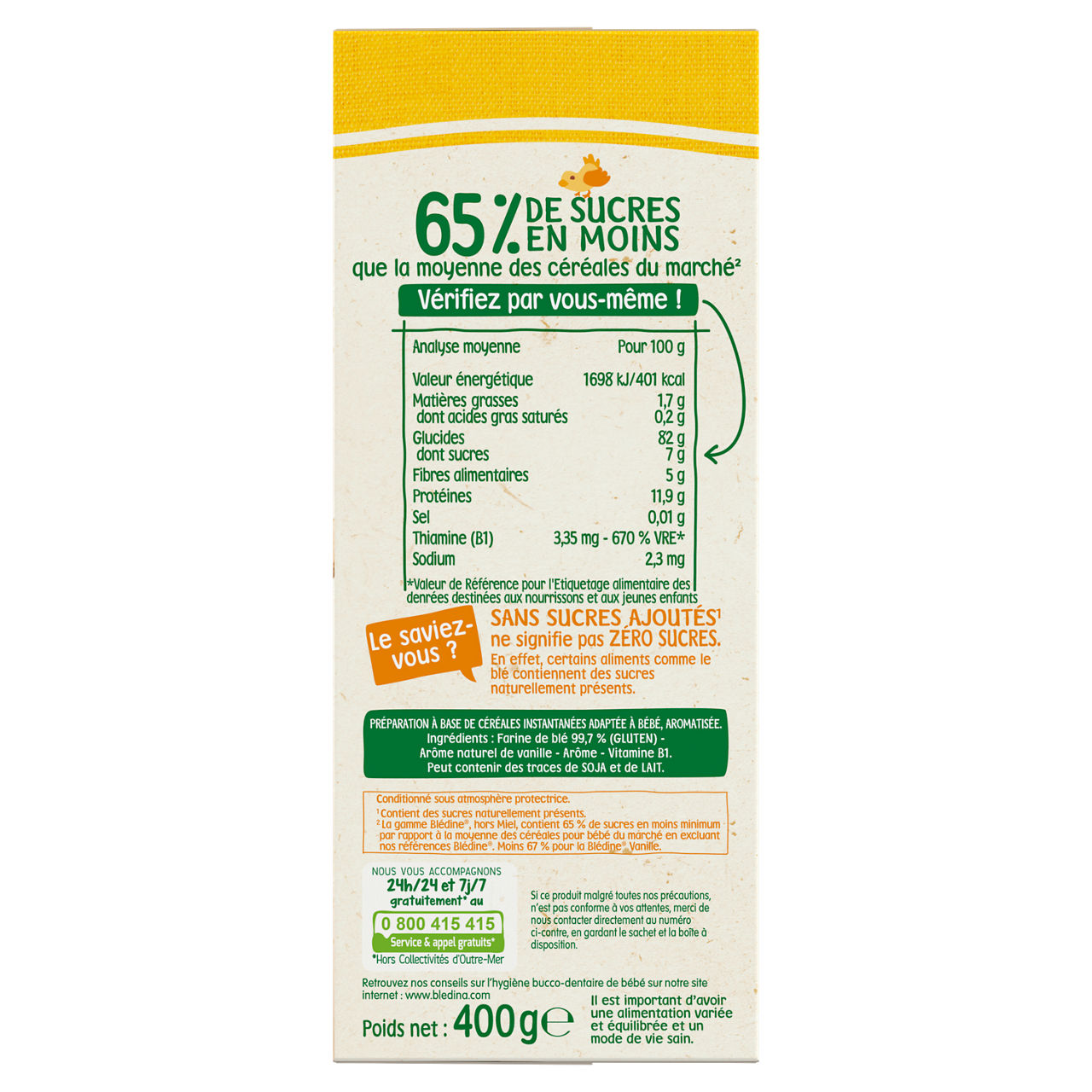 Blédina-Blédine-Wheat and Vanilla-6m+-400 g