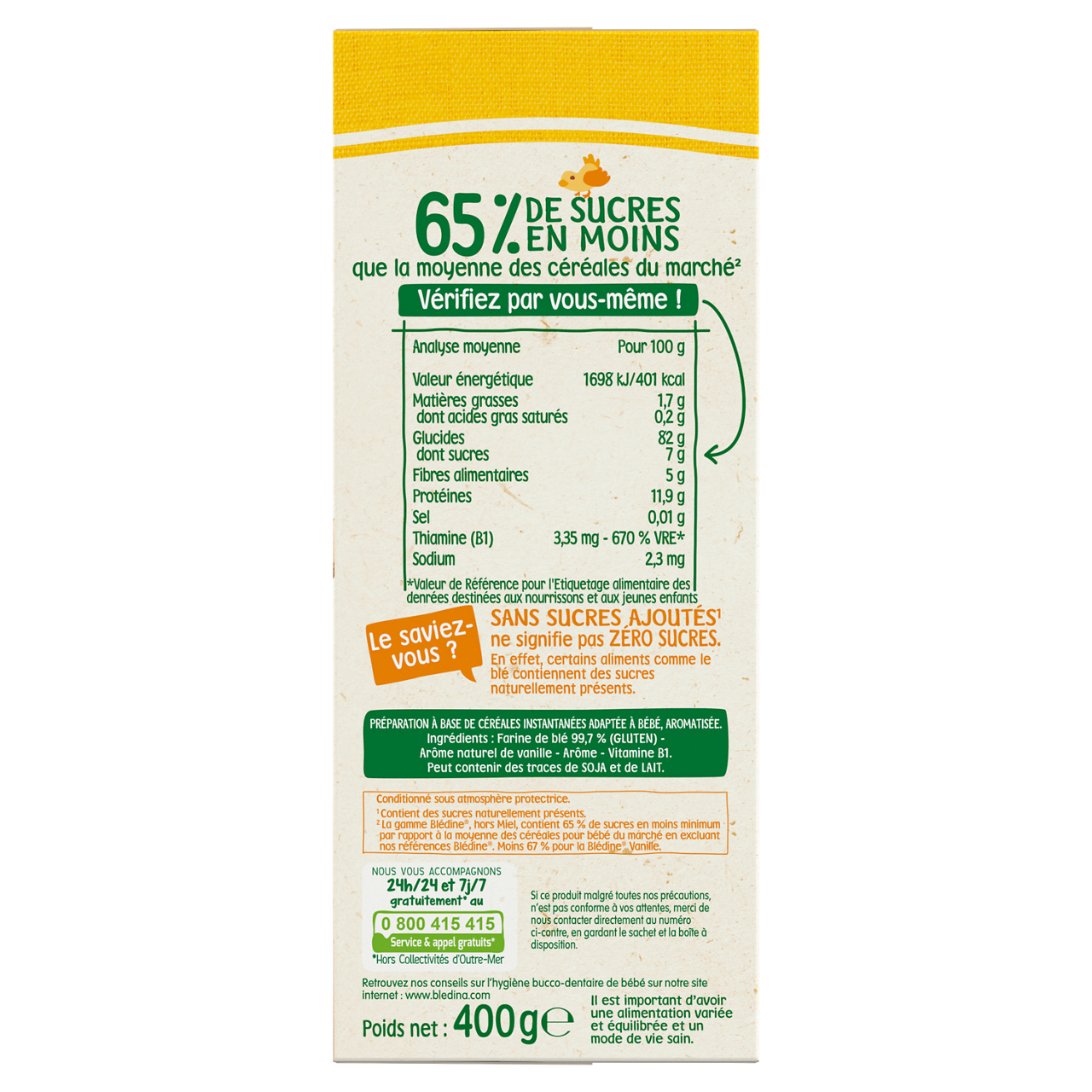 Blédina-Blédine-Wheat and Vanilla-6m+-400 g