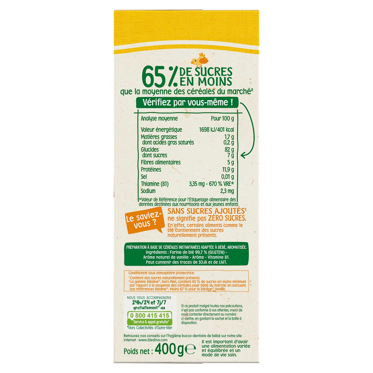 Blédina-Blédine-Wheat and Vanilla-6m+-400 g
