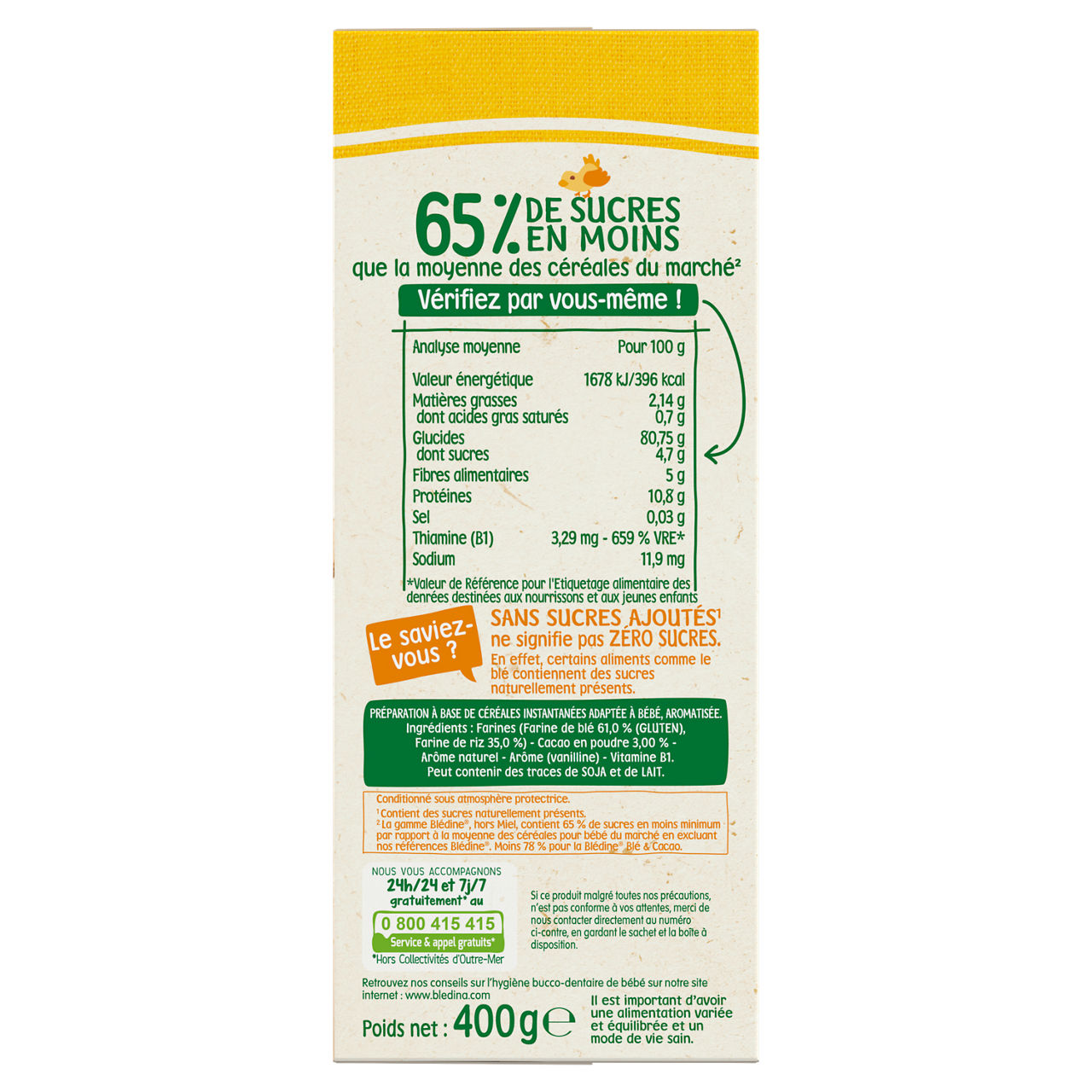 Blédina-Blédine-Cacao-6m+-400 g
