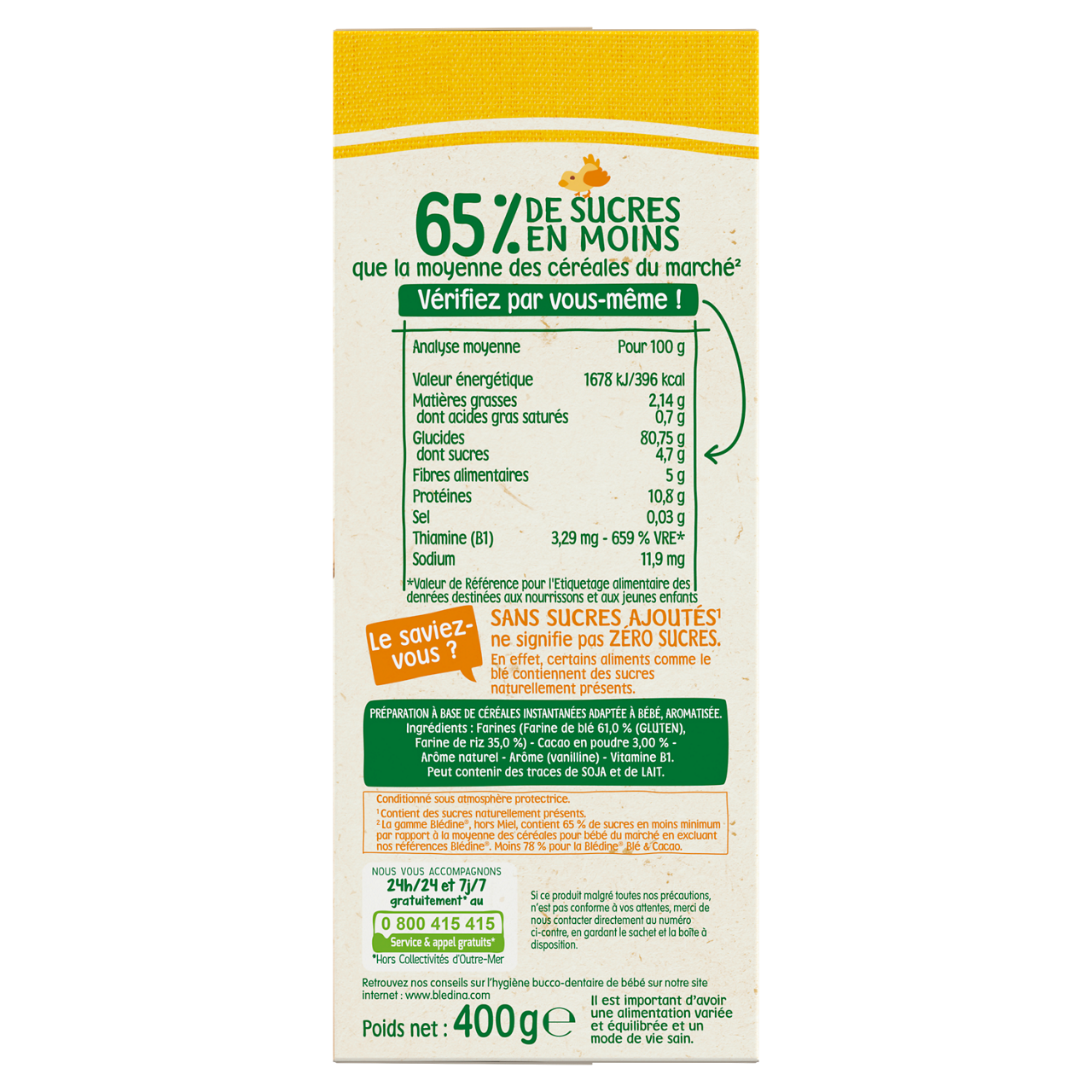 Blédina-Blédine-Cacao-6m+-400 g