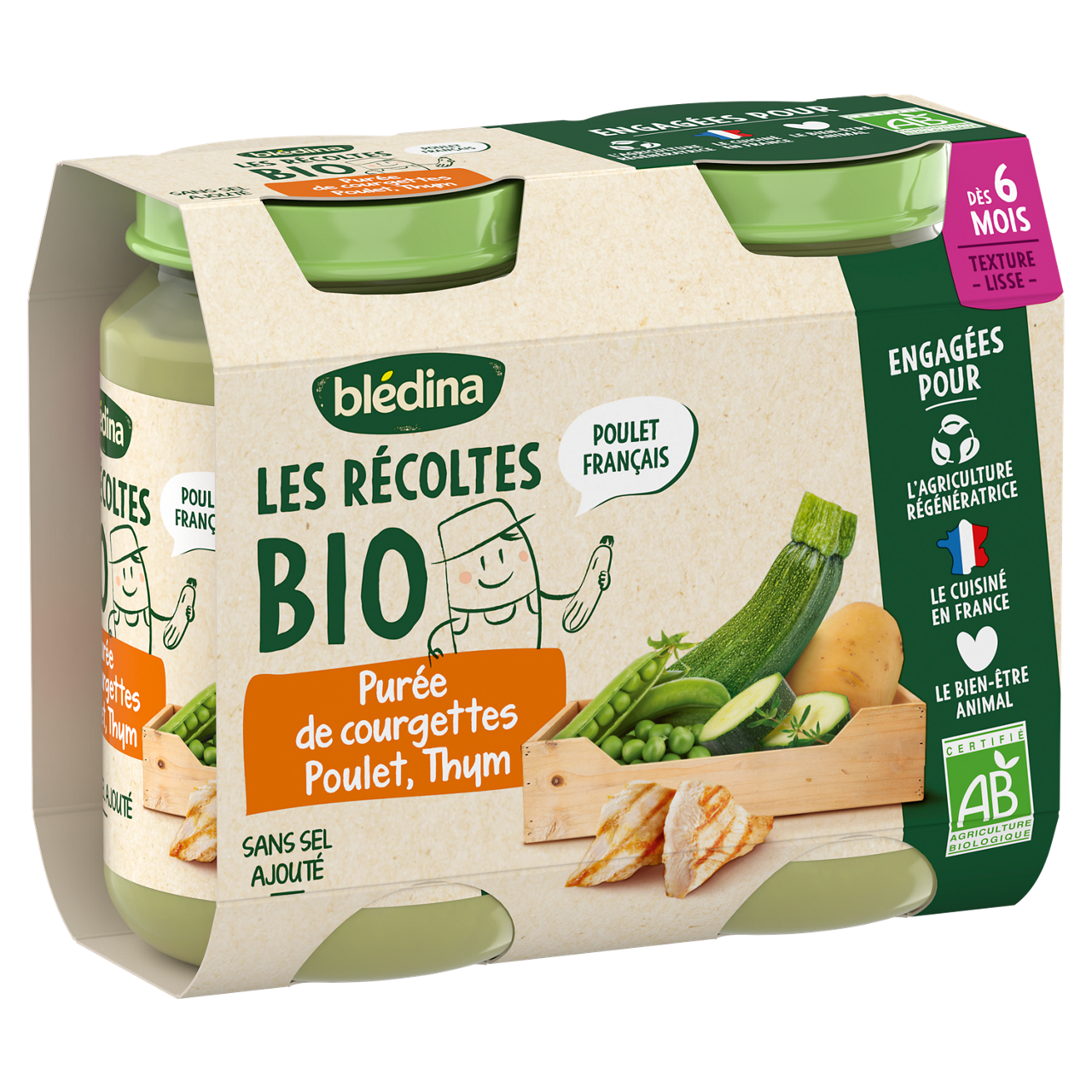 Blédina-Les récoltes bio-Zucchini-6m+-400 g
