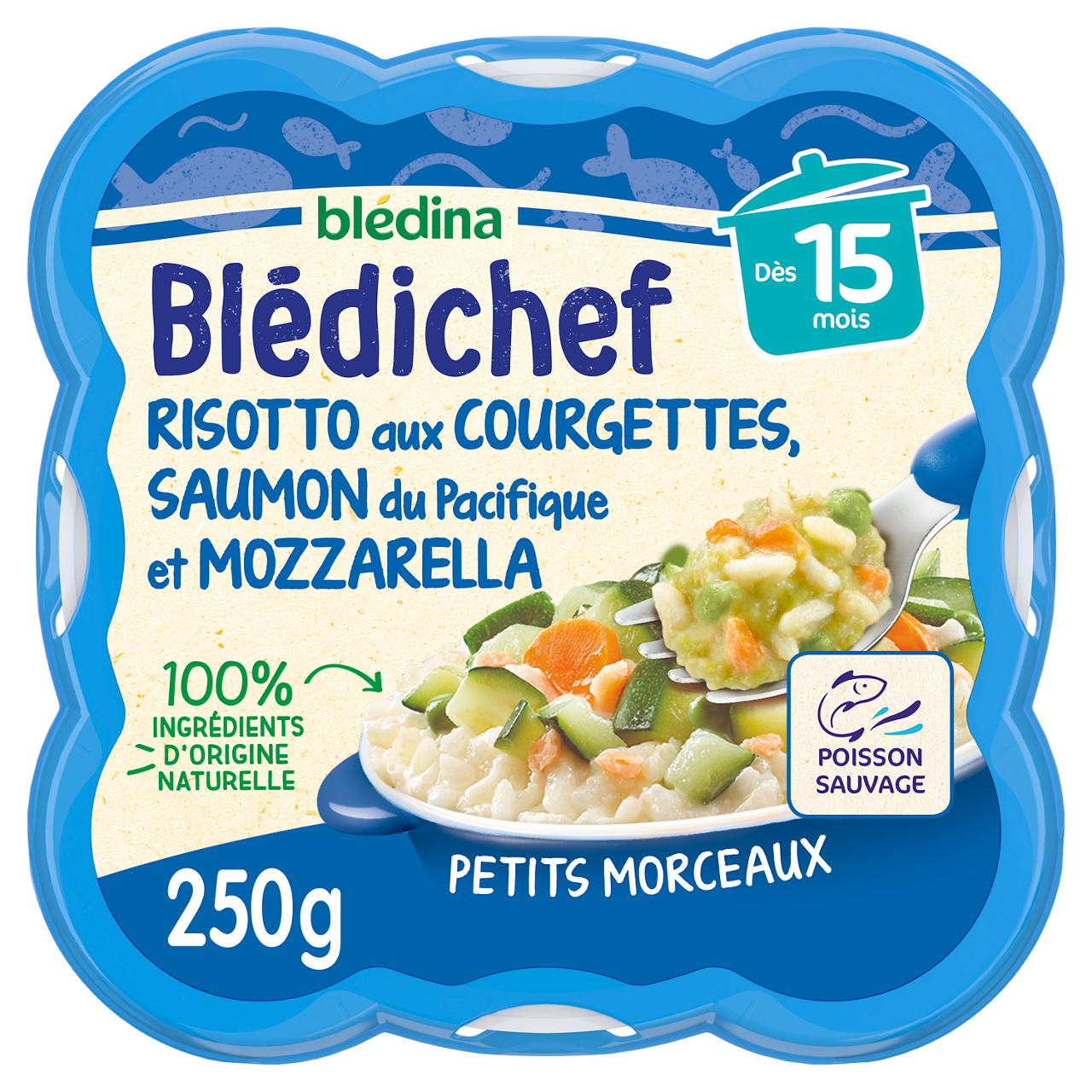 Blédina - Bledichef - Risotto Zucchini Salmon Mozarella - 250 g - 15m+