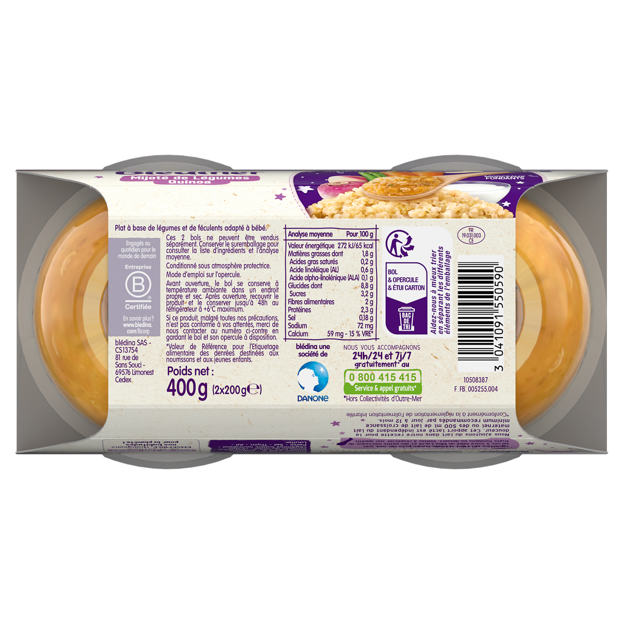 Blédina-Blediner-Vegetables Quinoa-12m+-400 g