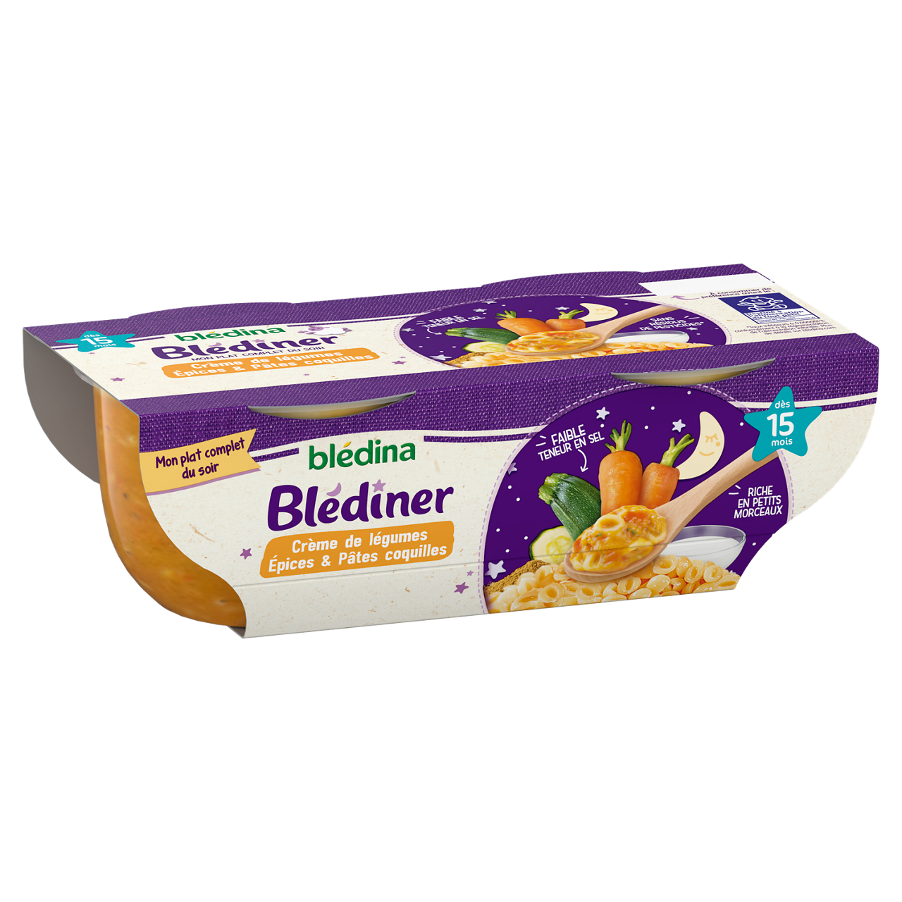 Blédina-Blediner-Vegetables Pasta Spices-15m+-400 g
