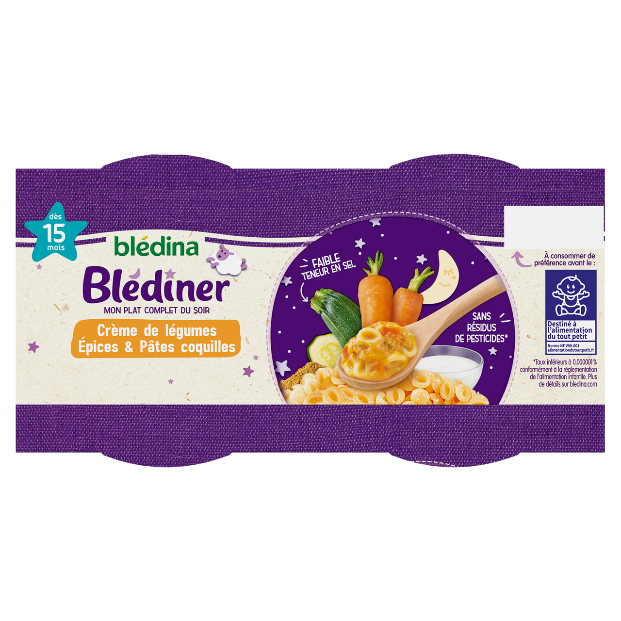 Blédina-Blediner-Vegetables Pasta Spices-15m+-400 g