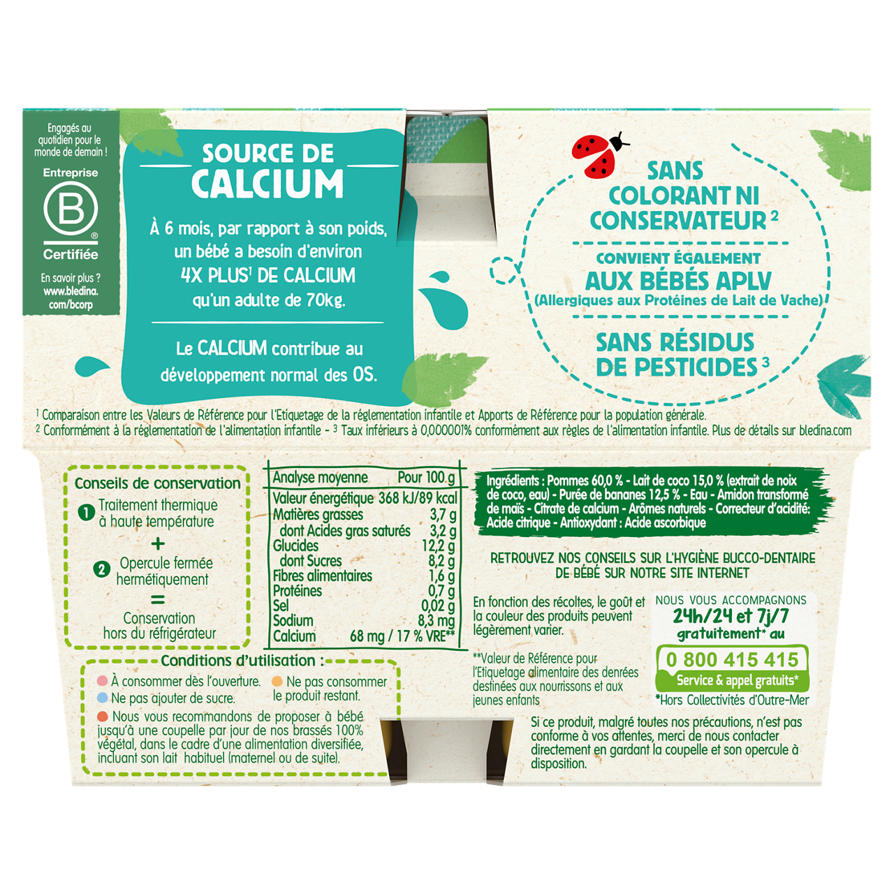 Blédina-Bledina-Apple and Banana-6m+-4x95