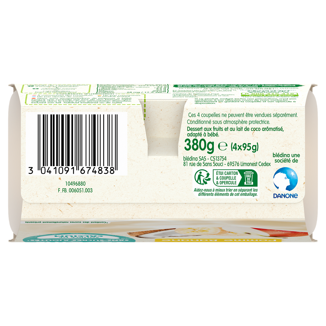 Blédina-Bledina-Apple and Banana-6m+-4x95